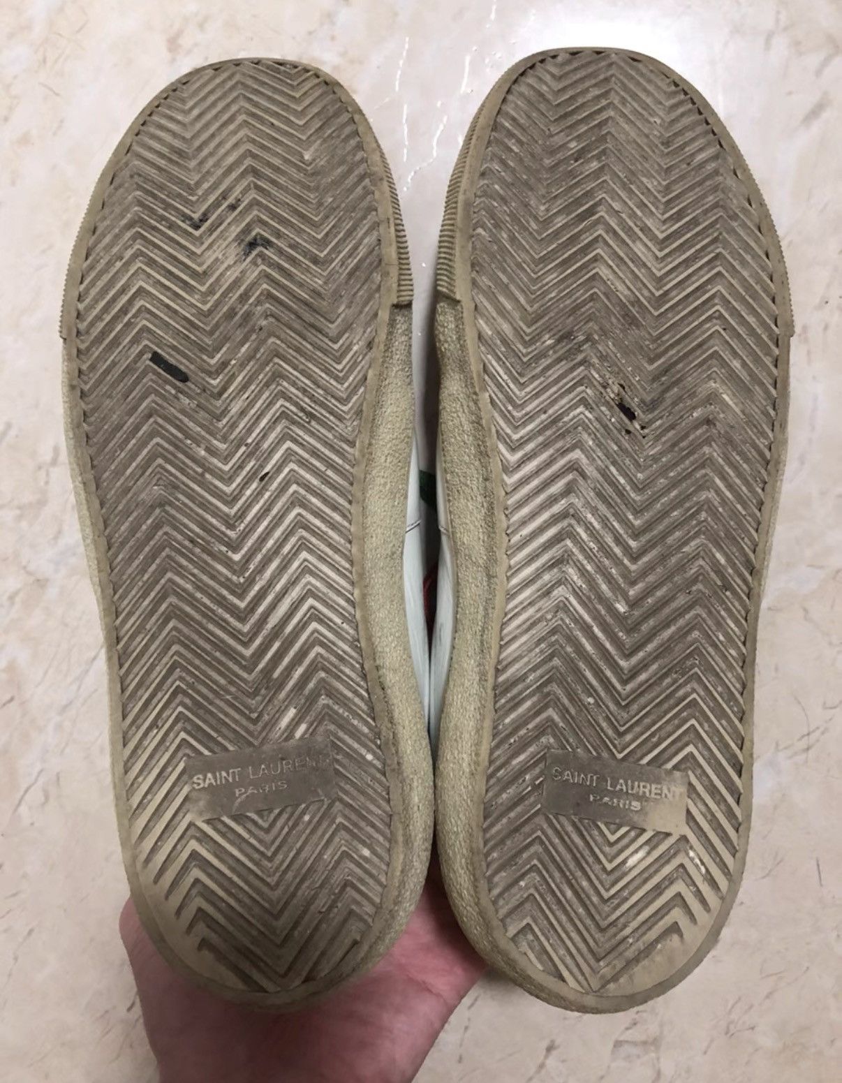 Saint Laurent Paris SLP 16SS Runway Distressed Studded Low-Top Leather Sneakers Size US 8.5 / EU 41-42 - 6 Thumbnail