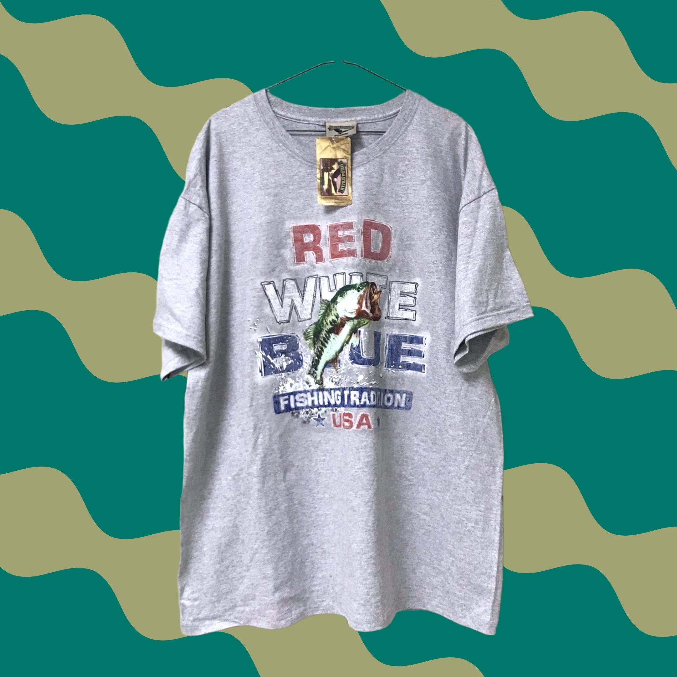 Vintage VINTAGE Field & Stream Men Gray American Bass Fishing Tradition USA Graphic T-Shirt XL Size US XL / EU 56 / 4 - 1 Thumbnail