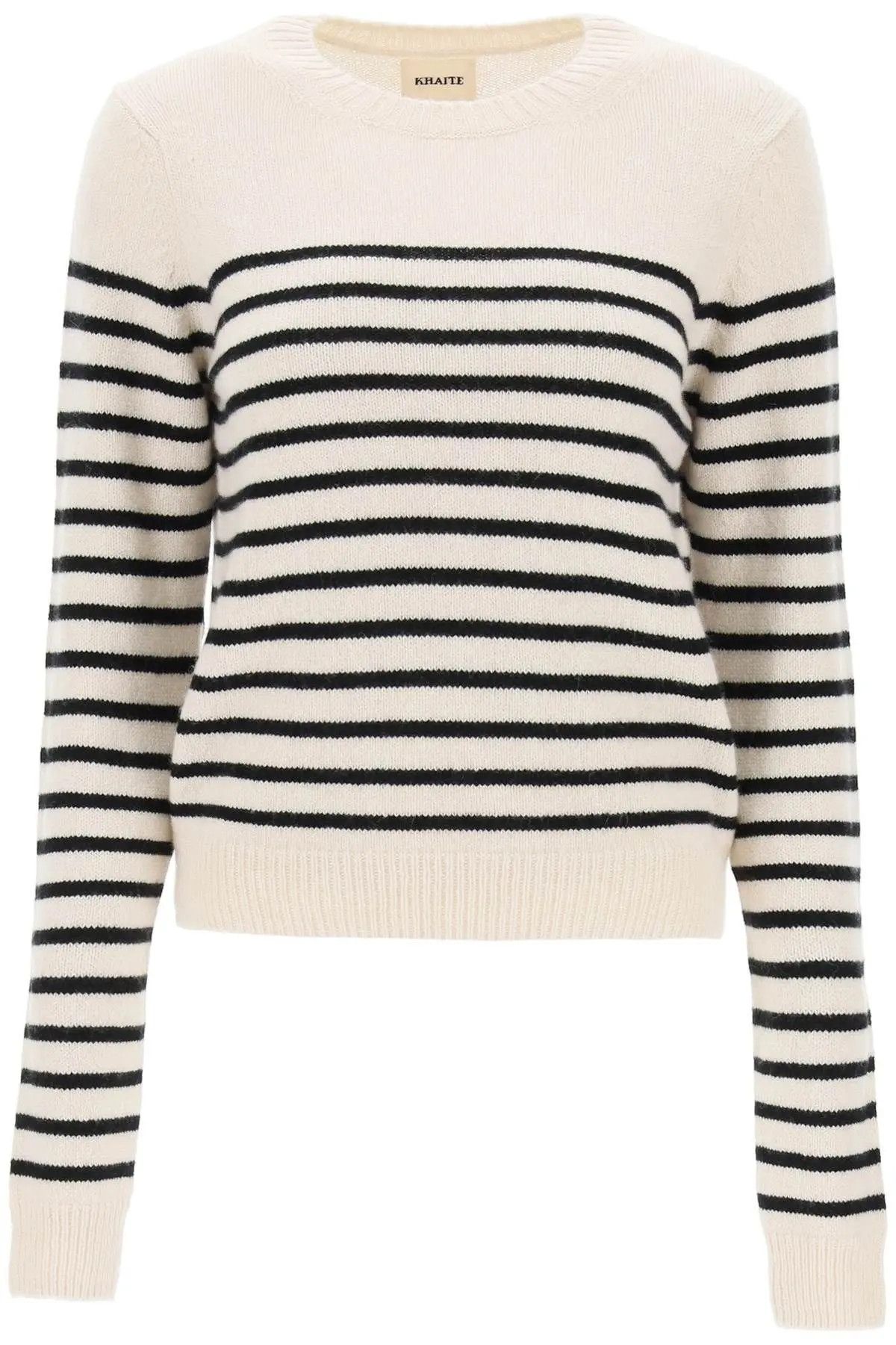 image of Khaite O1S22I1N1223 Sailor Sweater In White Black, Women's (Size Medium)