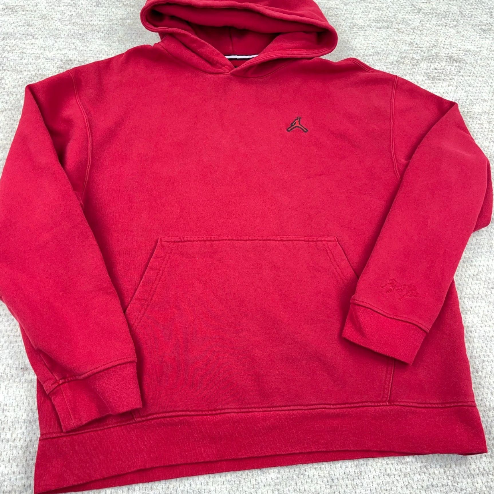Jordan Brand Jordan Hoodie Men XL Red Black Sweatshirt Jump Man Air Y2K Loose Fit Adult Size US XL / EU 56 / 4 - 2 Thumbnail