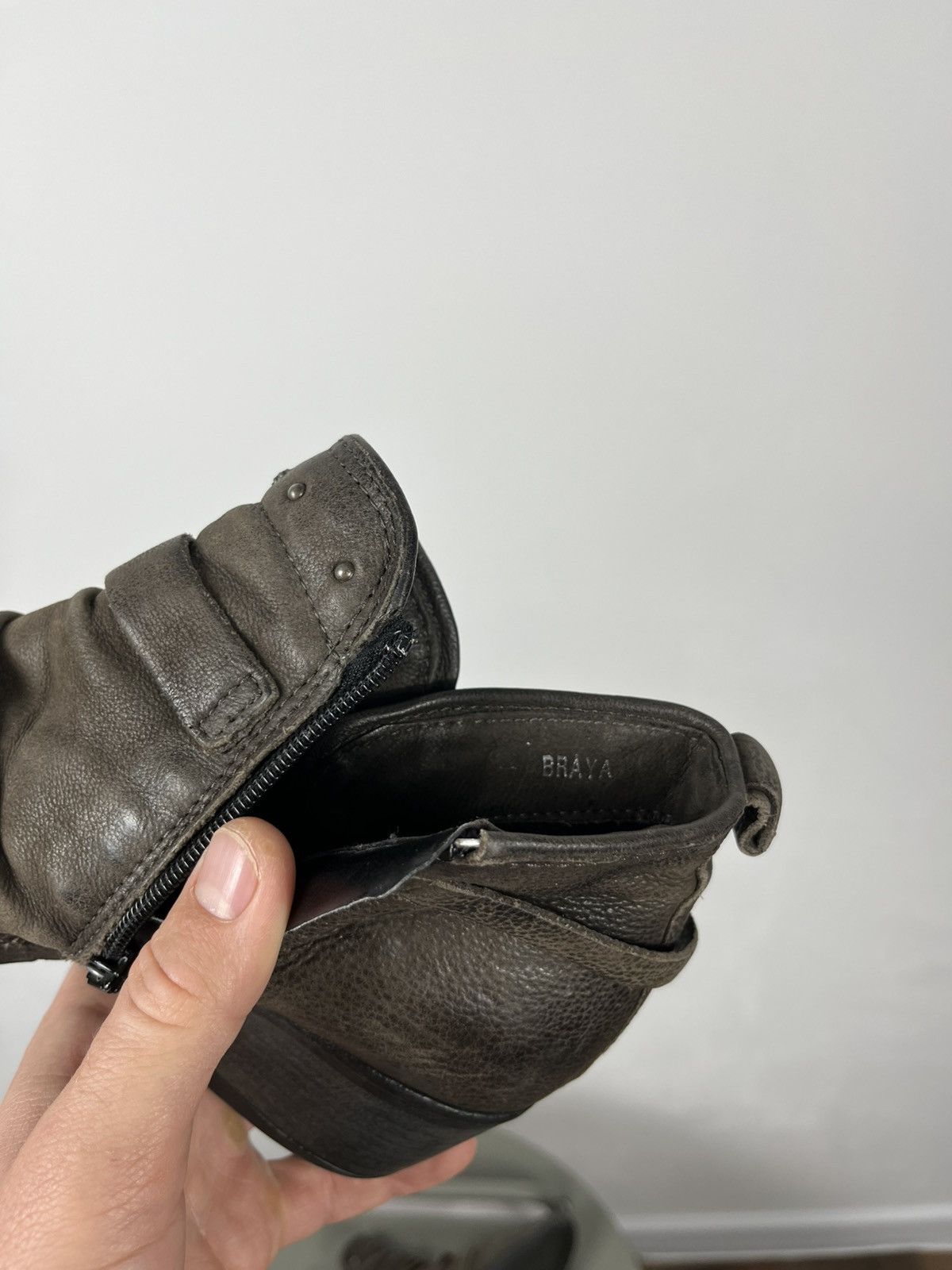 Other Avant-Garde Distressed Leather Ankle Boots Zip Buckle 38 Size US 7.5 / IT 37.5 - 14 Thumbnail