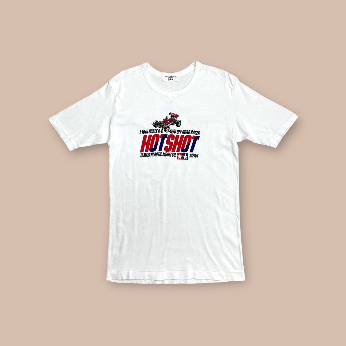 Japanese Brand Vintage 80's Tamiya Plastic Model "HOT SHOT" Tee Size US M / EU 48-50 / 2 - 1 Thumbnail