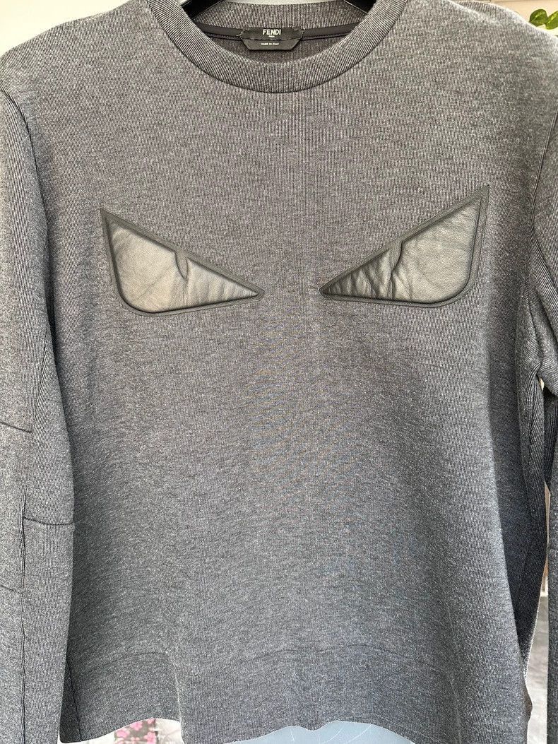 Fendi Fendi Grey Monster Crew Neck Sweatshirt Size US M / EU 48-50 / 2 - 2 Thumbnail