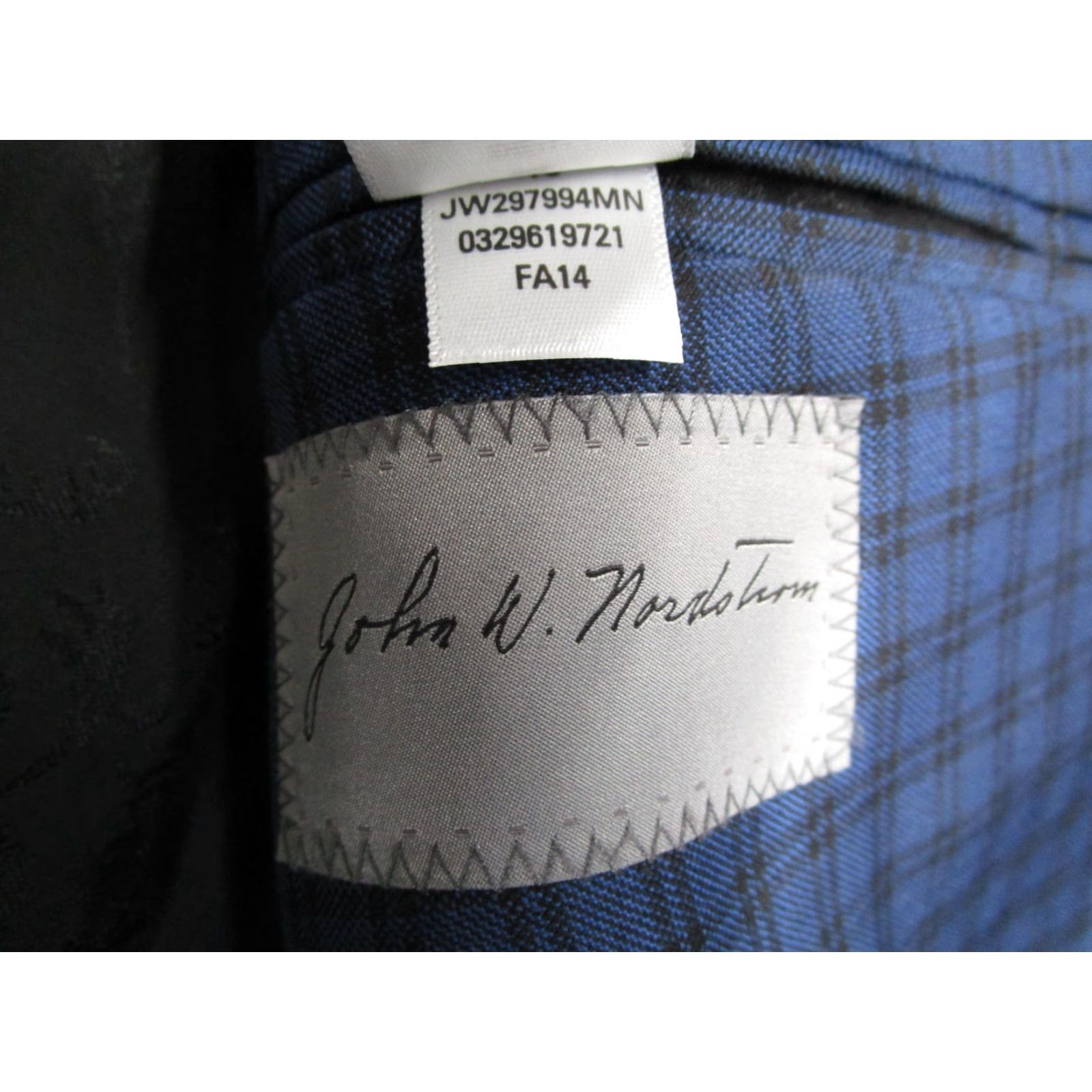 Nordstrom VINTAGE John W. Nordstrom Sport Coat Blazer 44L Blue Wool Check Men’s Coat 2 Piece - Not applicable? Size 44R - 3 Thumbnail