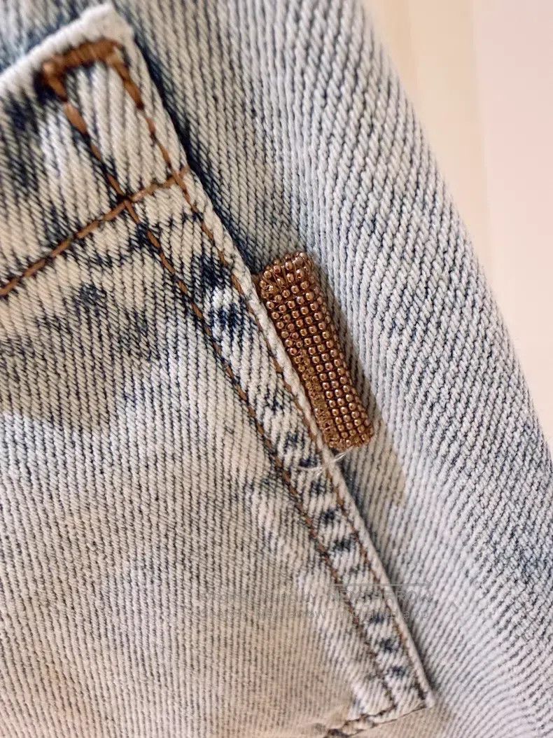 Brunello Cucinelli Brunello Cucinelli Light Blue Washed Denim Wide Leg Jeans Size 25" / US 0 / IT 36 - 6 Thumbnail