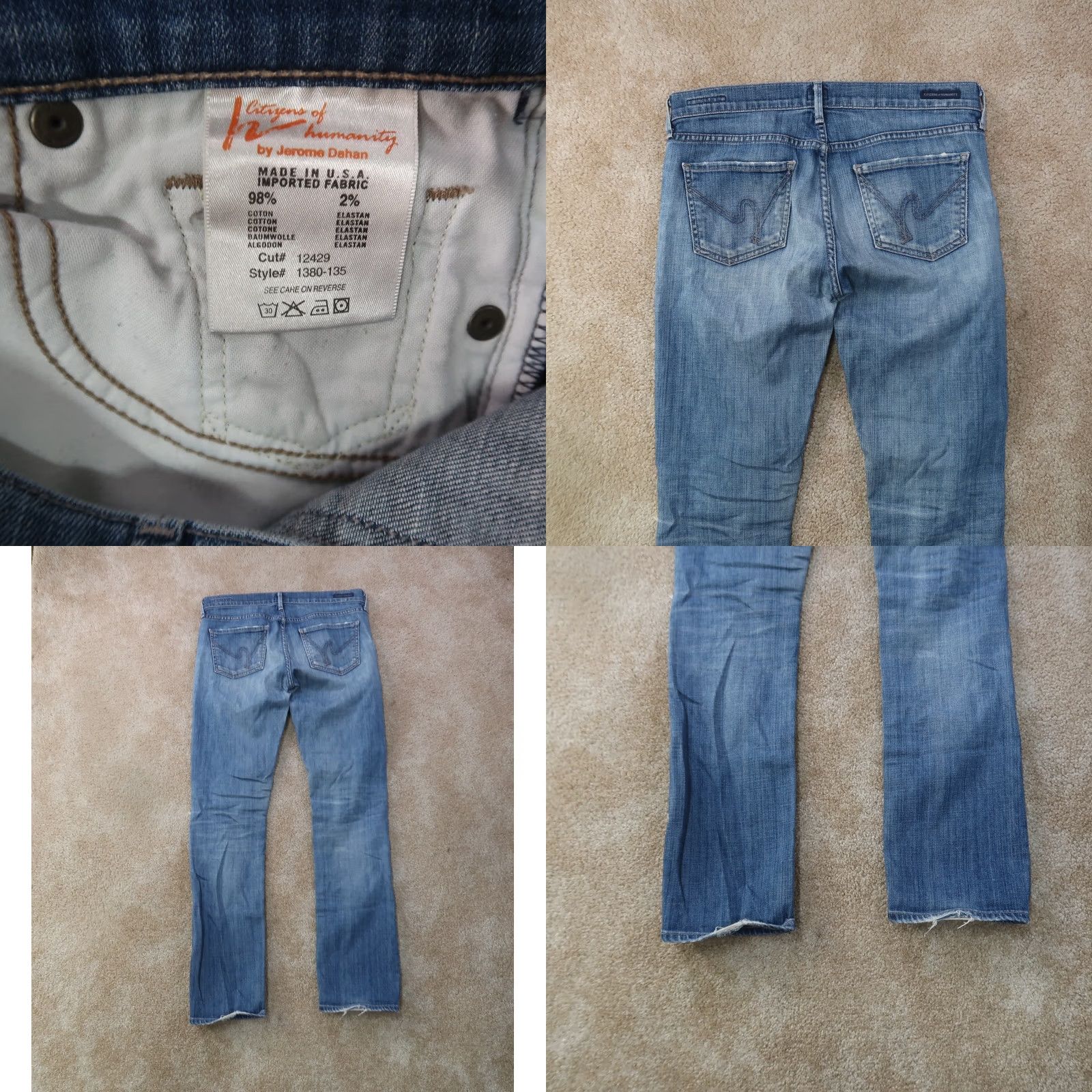 Citizens Of Humanity VINTAGE Citizens of Humanity Ava Low Straight Jeans Women 29 Blue Denim Size 29" - 8 Thumbnail