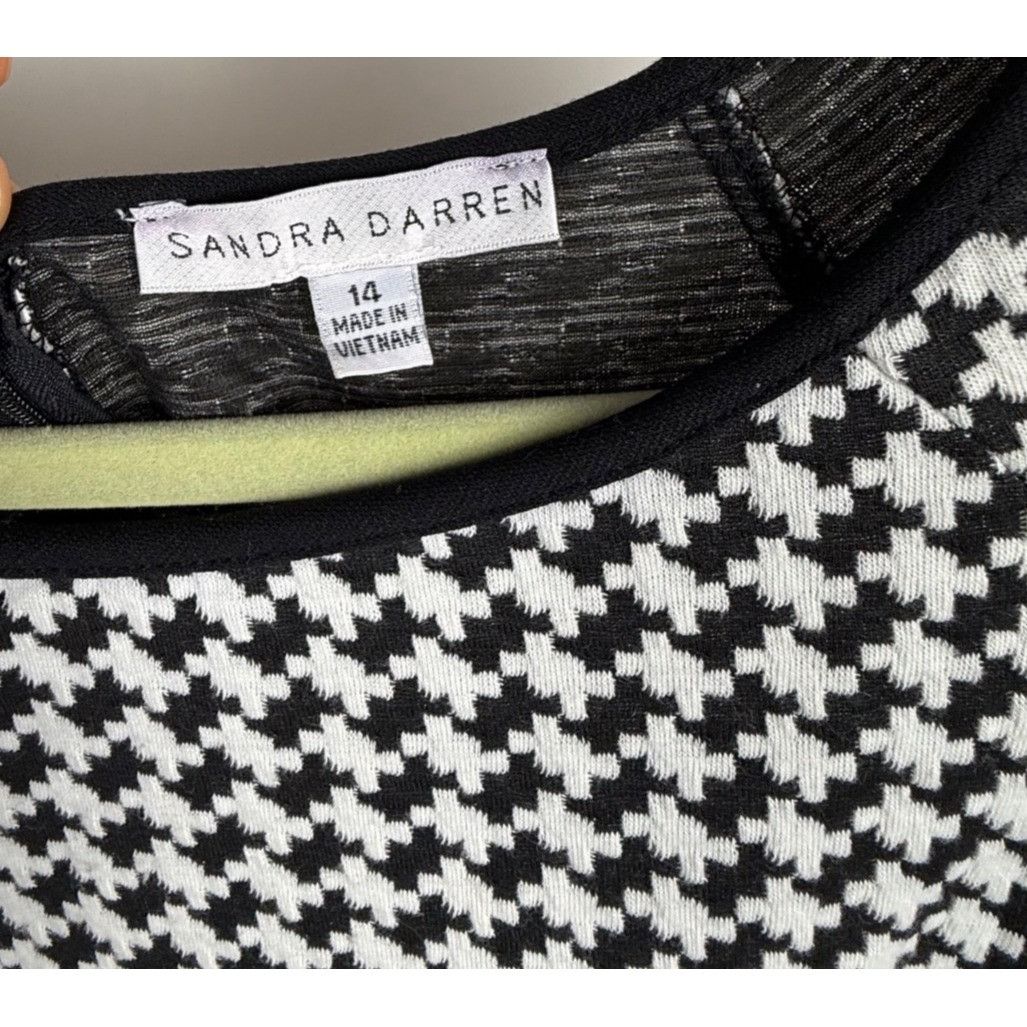 Other Sandra Darren Women's Houndstooth 3/4-Sleeve Knit Dress Size Size XL / US 12-14 / IT 48-50 - 2 Thumbnail