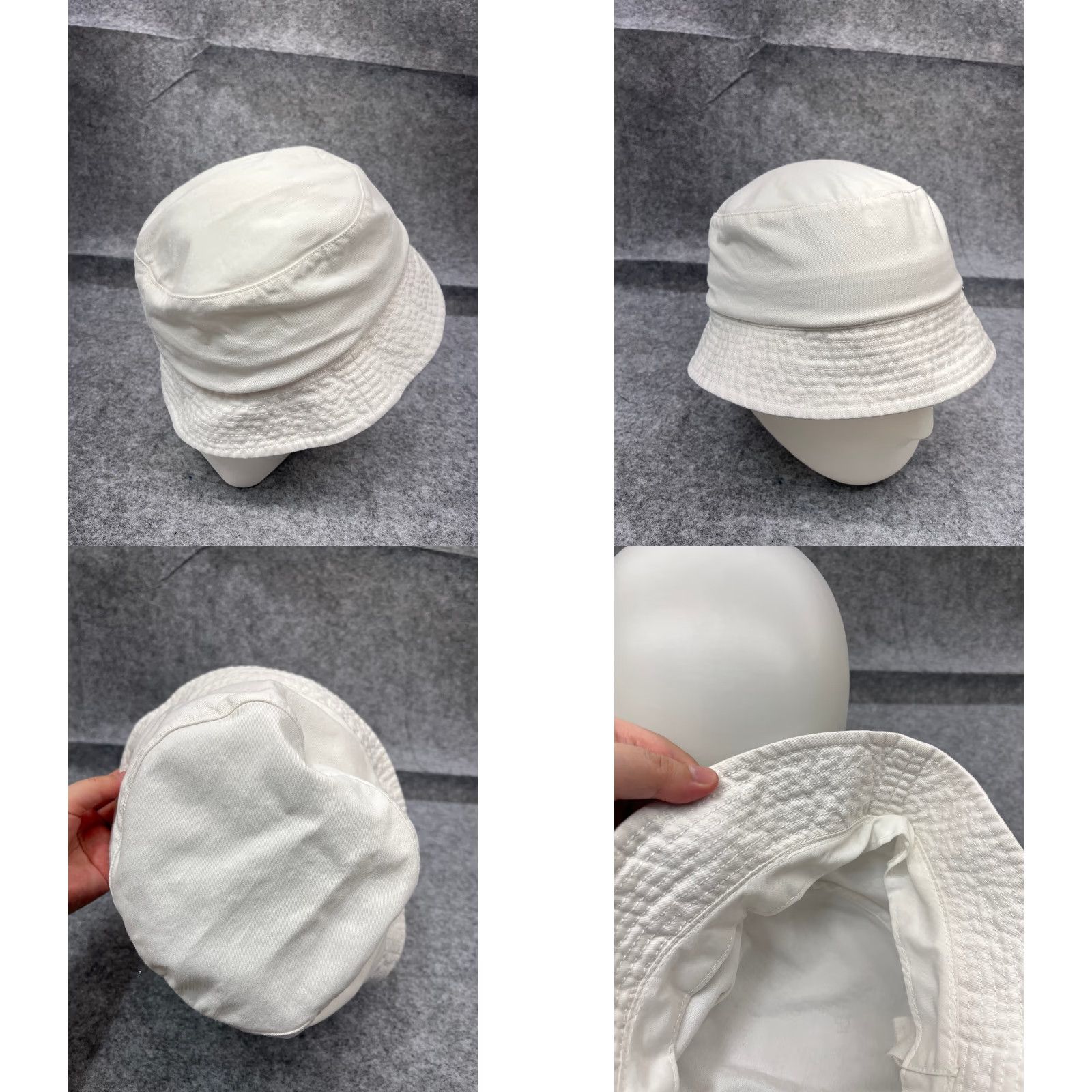 Vintage Bucket Hat Women One Size White Lightweight Cotton Outdoor Beach Size ONE SIZE - 8 Thumbnail