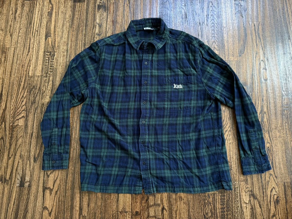 Kith Kith FW21 Black-watch Green/Navy Plaid Flannel Shirt Sz XL Size US XL / EU 56 / 4 - 1 Thumbnail