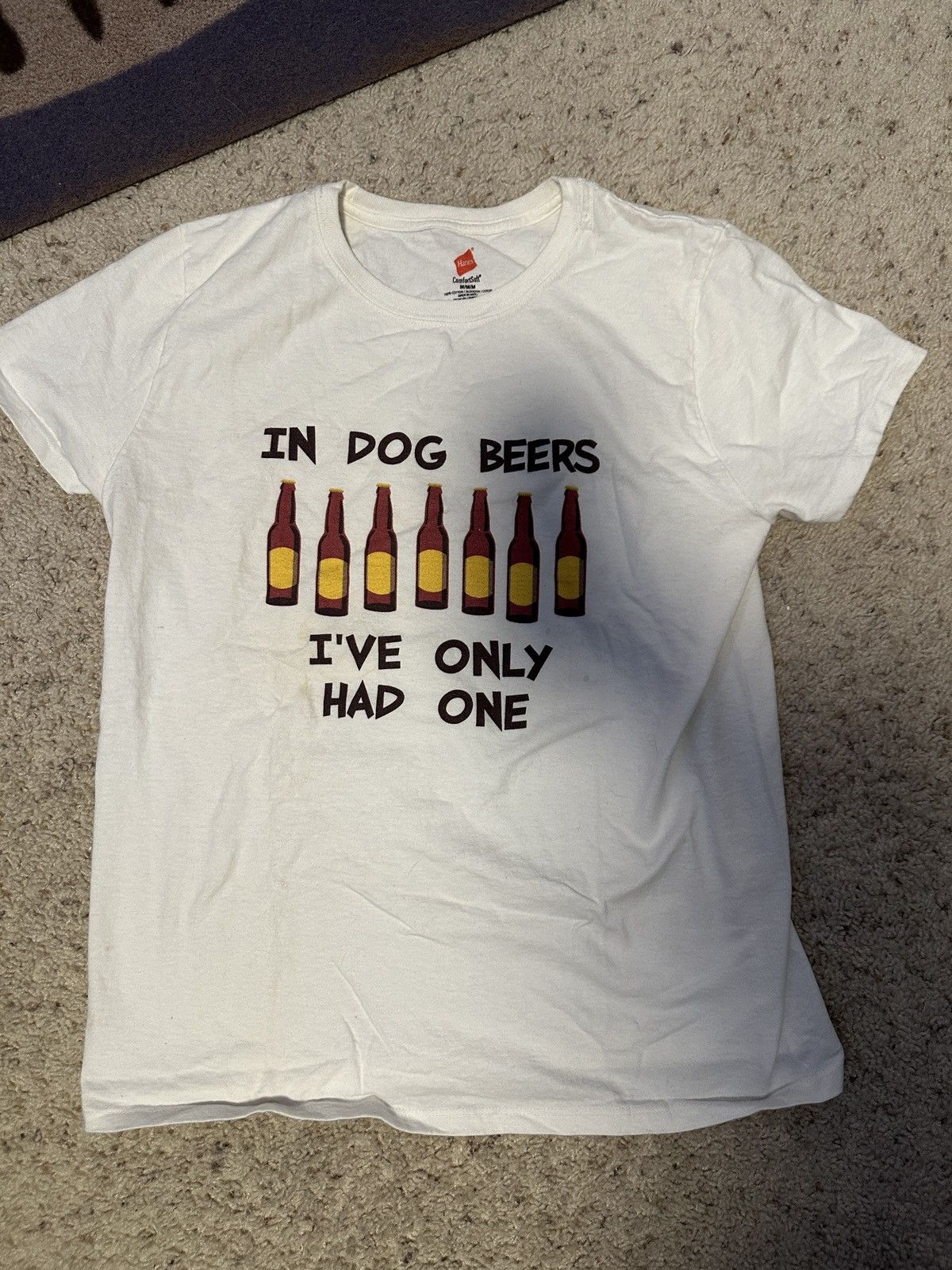 Hanes Vintage Hanes Dog Beer Shirt Size US M / EU 48-50 / 2 - 1 Thumbnail
