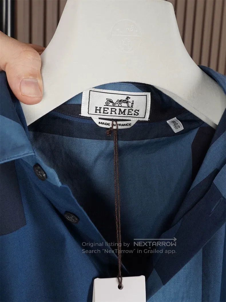 Hermes Hermes size 39 Cashmere and Sea Island Cotton Blended Shirt Size US XXS / EU 40 - 4 Thumbnail