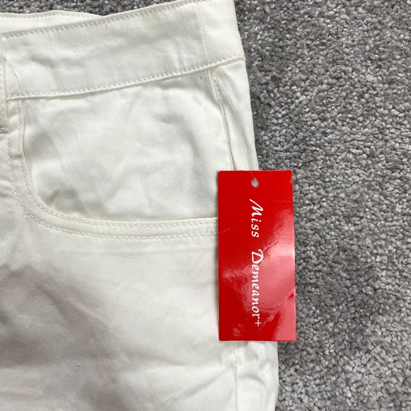 Vintage Miss Demeanor+ Womens Bermuda Shorts 14 White Mid Rise Stretch Cotton Casual NWT Size 36" / US 14 / IT 50 - 6 Thumbnail