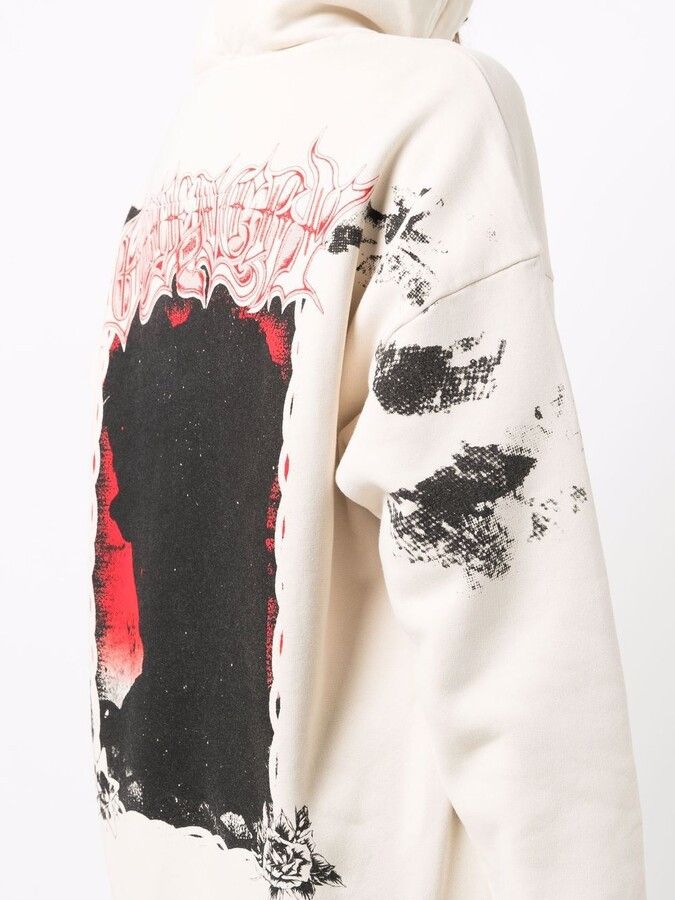 Givenchy Beige Cross Tattoo Logo Oversized Hoodie Size S / US 4 / IT 40 - 5 Thumbnail
