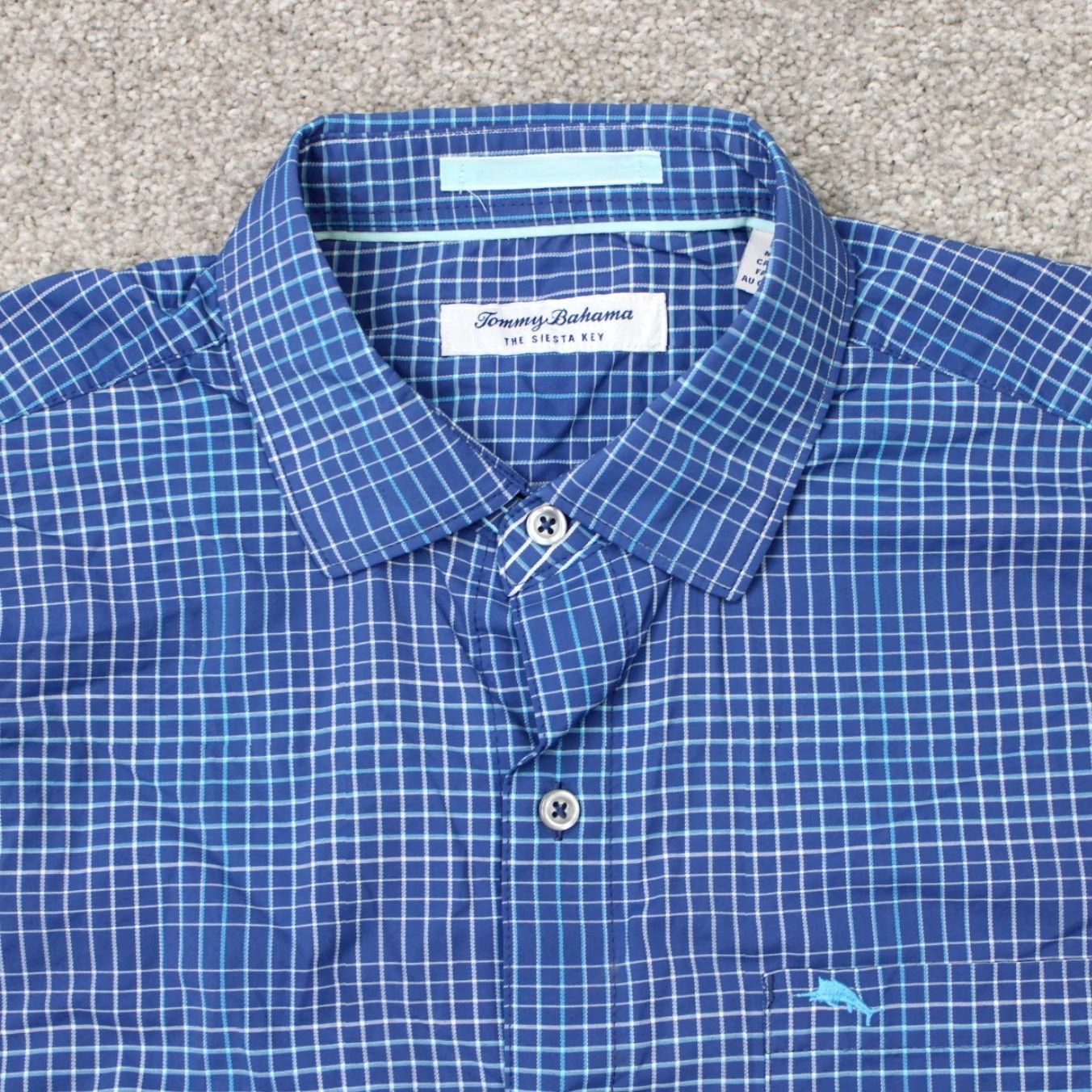 Tommy Bahama Tommy Bahama Shirt Mens Medium Blue Siesta Key Nylon Stretch Long Sleeve Vented Shirt Size US M / EU 48-50 / 2 - 4 Thumbnail