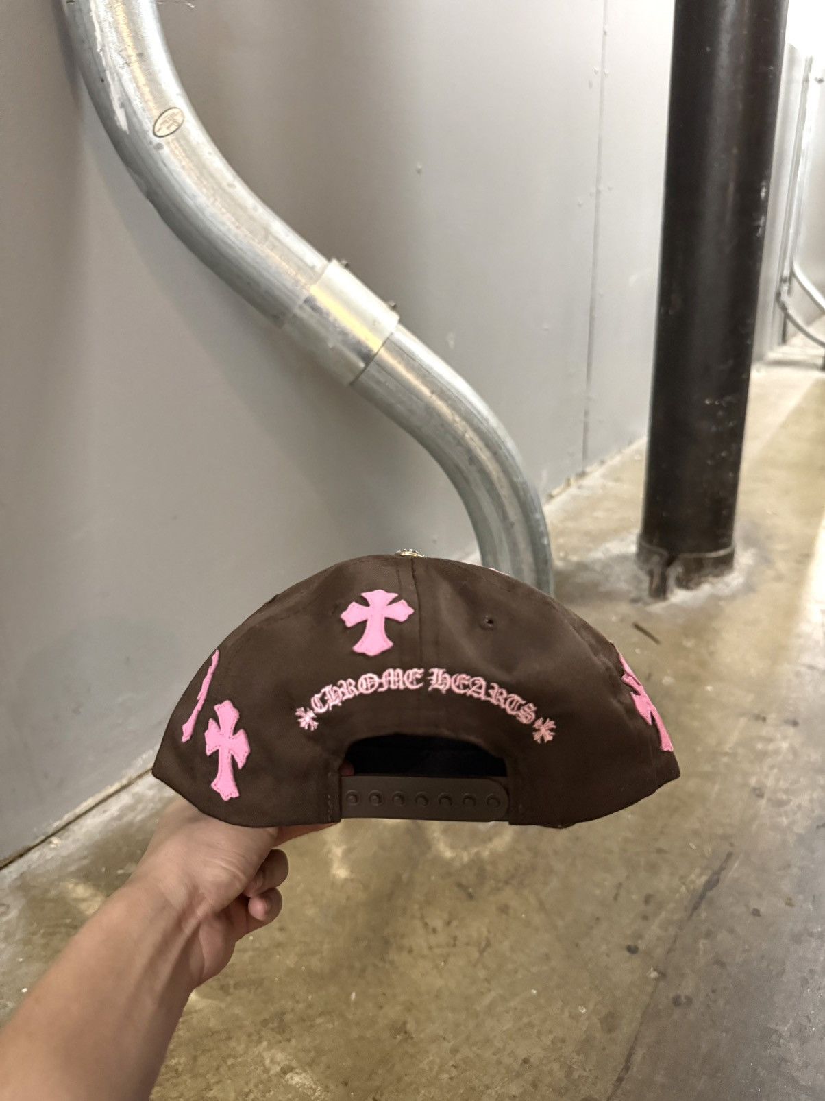Chrome Hearts Brown/Pink Cross Patch Hat