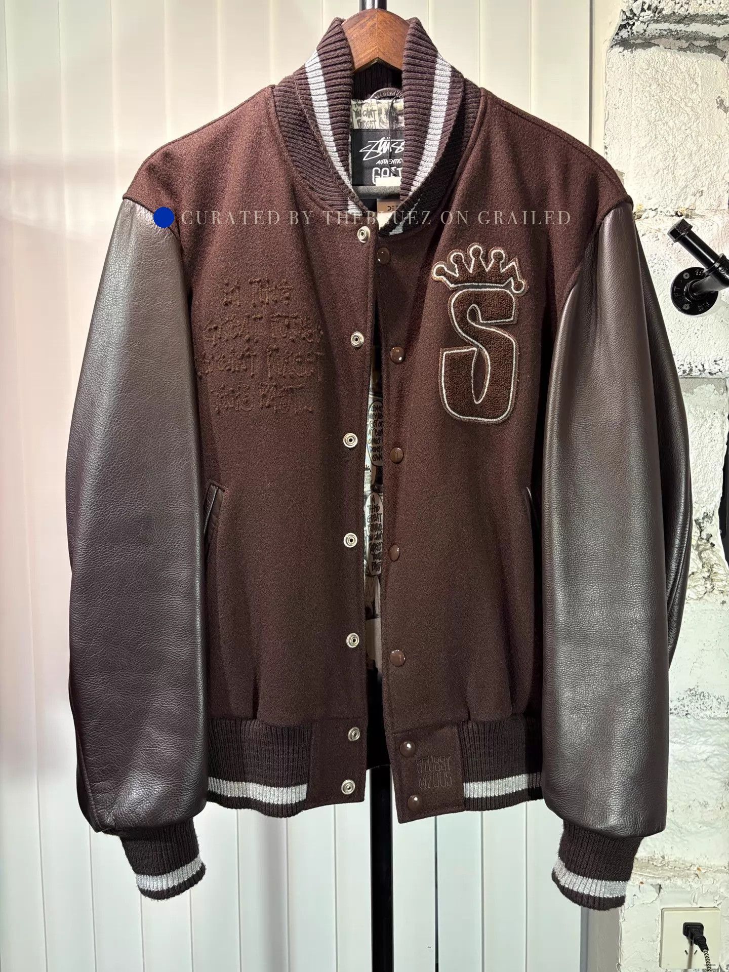 Stussy Vintage Varsity Jacket with Leather Sleeves Size US M / EU 48-50 / 2 - 1 Thumbnail