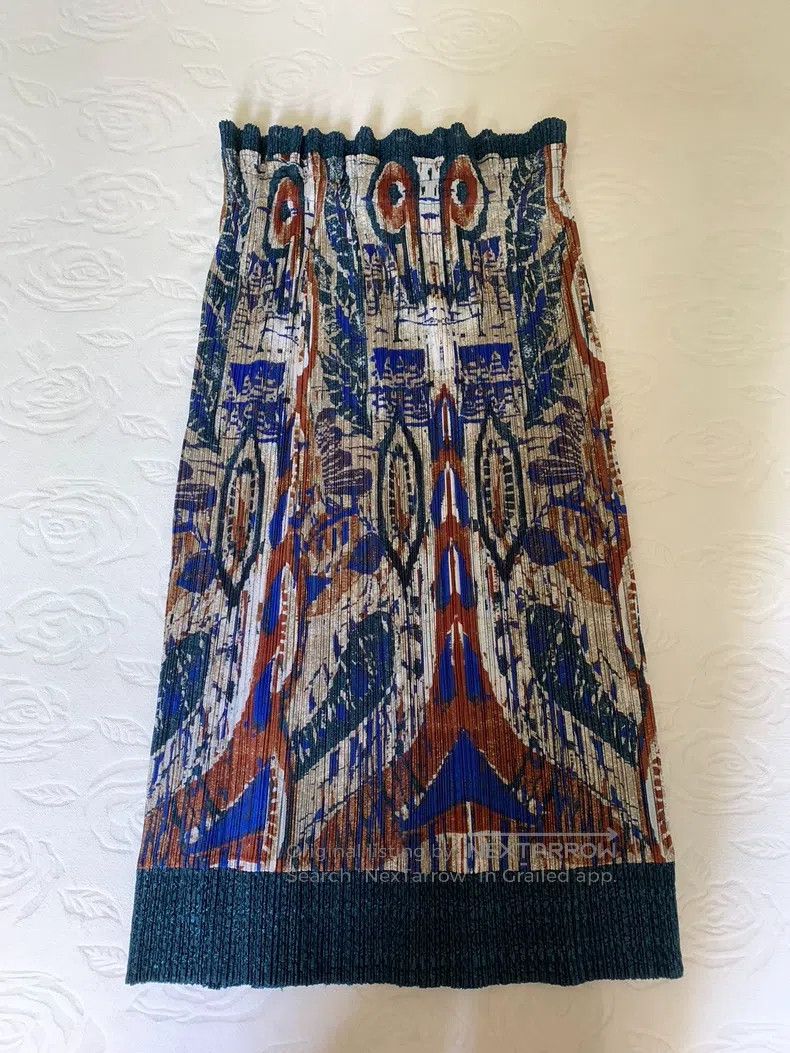 Issey Miyake Issey Miyake size:5 Color Block Midi Skirt Size 22" - 1 Thumbnail