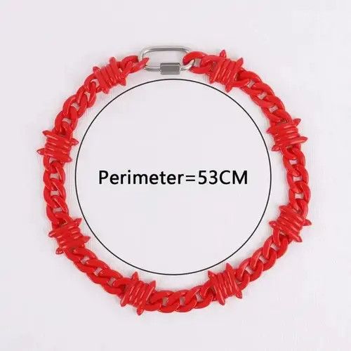 VIBE Unisex Red Acrylic Brambles Wire Thorns Chain Necklace Size ONE SIZE - 3 Thumbnail