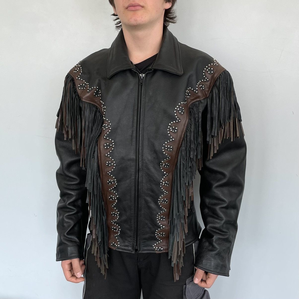 Genuine Leather Vintage 90’s USA Moto Leather Jacket Japanese style size XL Size US XL / EU 56 / 4 - 3 Thumbnail