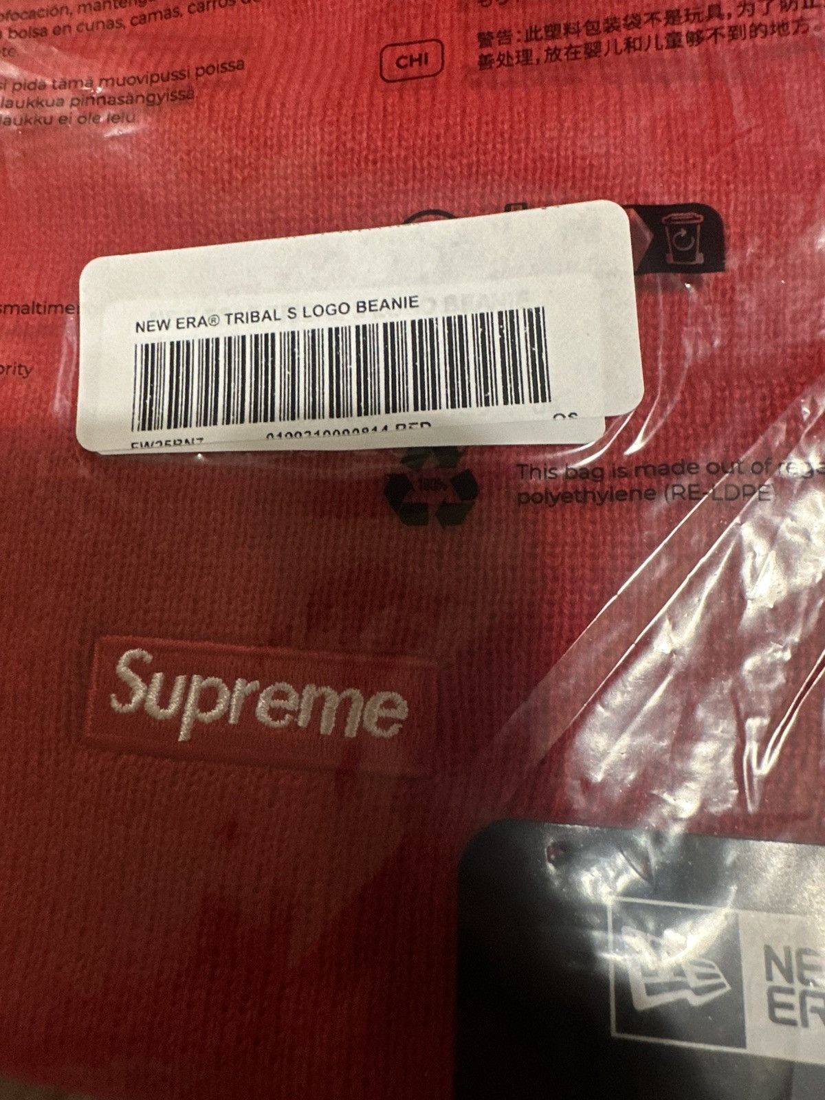 Supreme SUPREME NEW ERA TRIBAL S LOGO BEANIE RED BRAND NEW FW25 Size ONE SIZE - 3 Thumbnail
