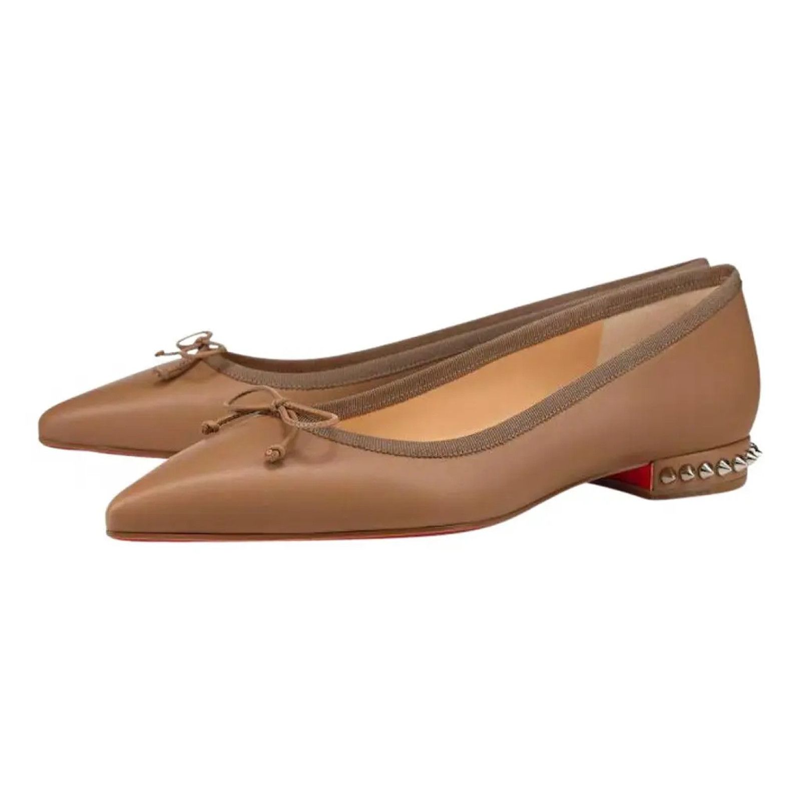 Christian Louboutin Hall Flat Fennec Nappa Leather Spike
