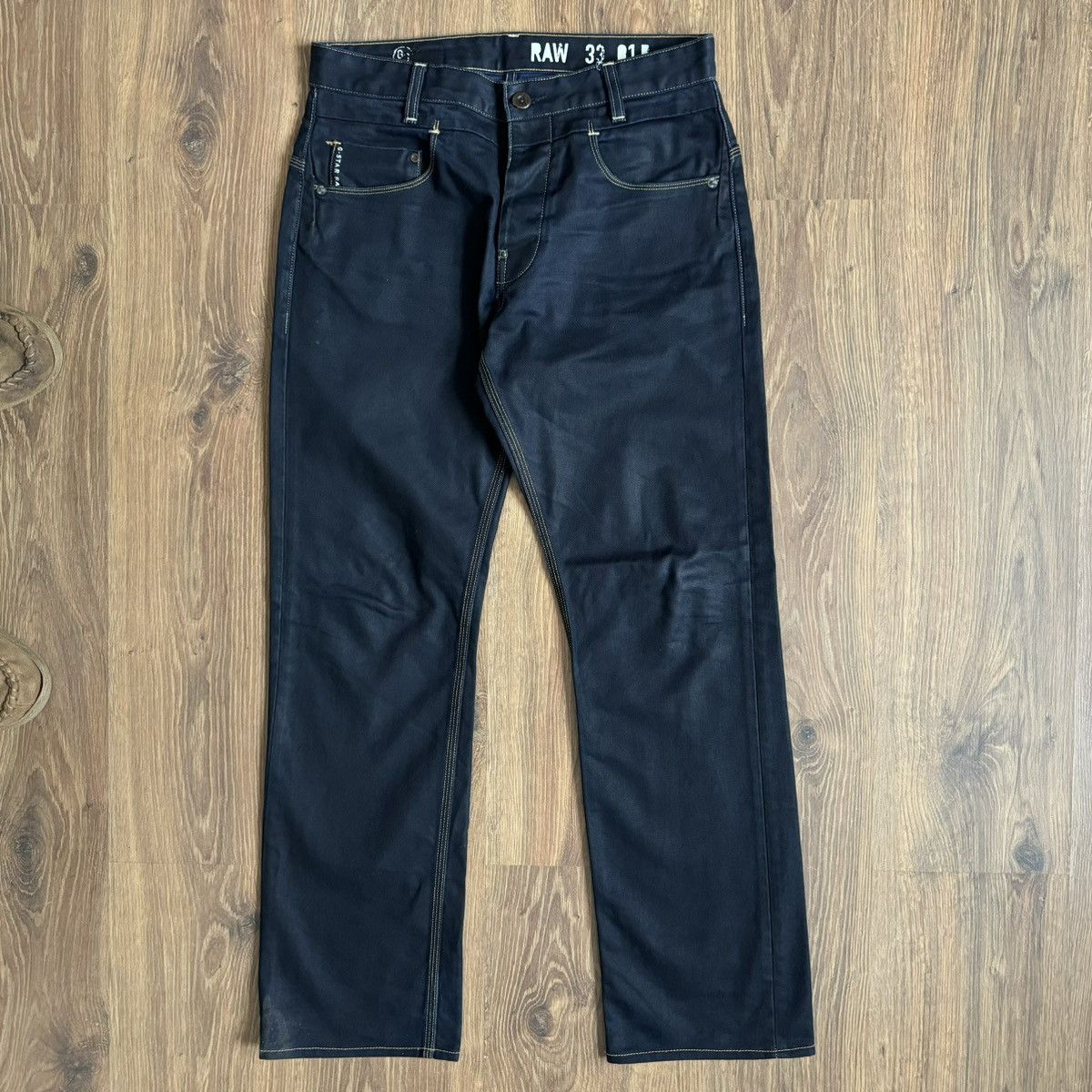 G-Star G-Star Raw Waxed Denim Jeans Pants Men’s 32x32 Navy Blue Size US 32 / EU 48 - 1 Thumbnail