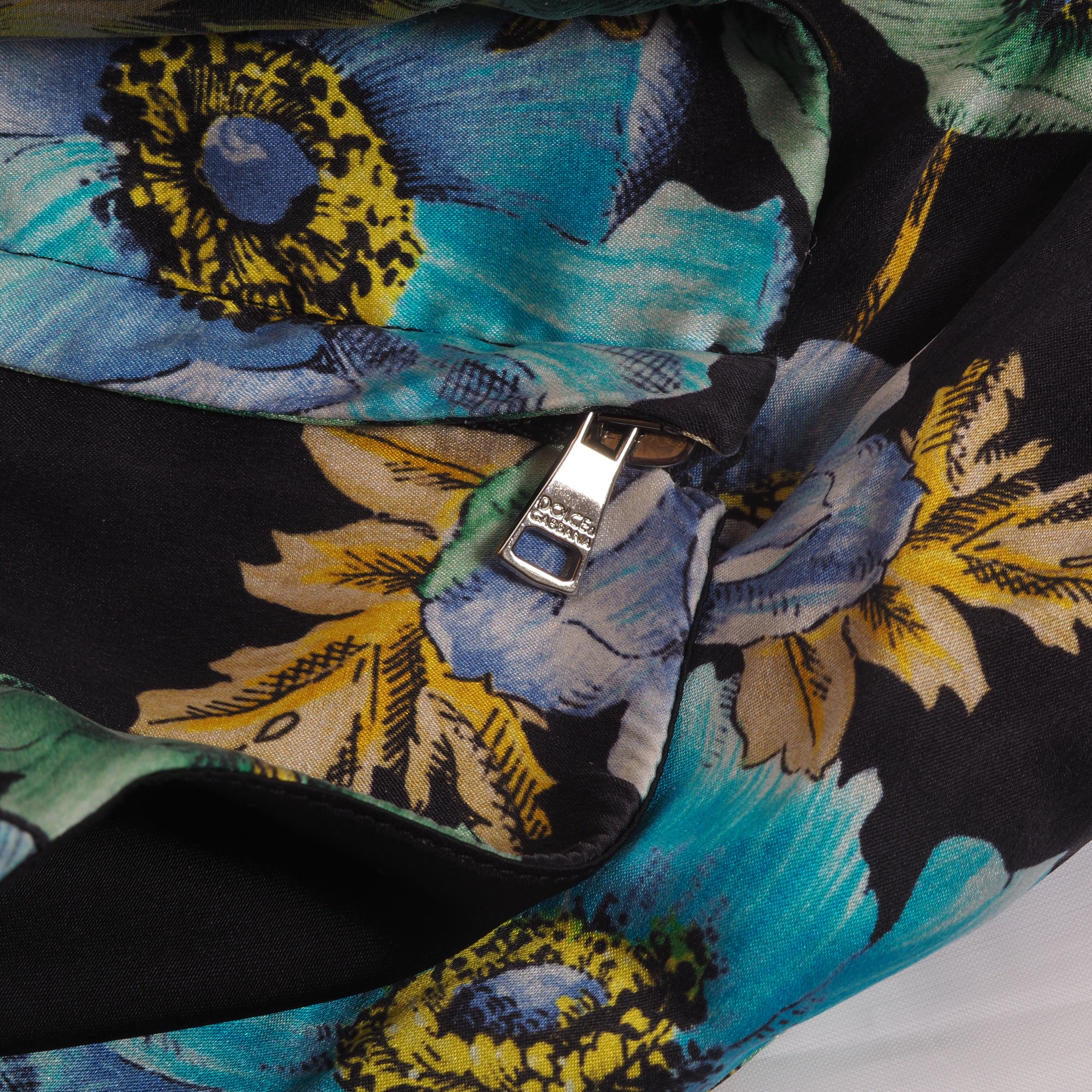 Dolce & Gabbana Dolce & Gabbana Vintage Silk Blue Floral Sheath Wiggle Dress Size M / US 6-8 / IT 42-44 - 19 Thumbnail