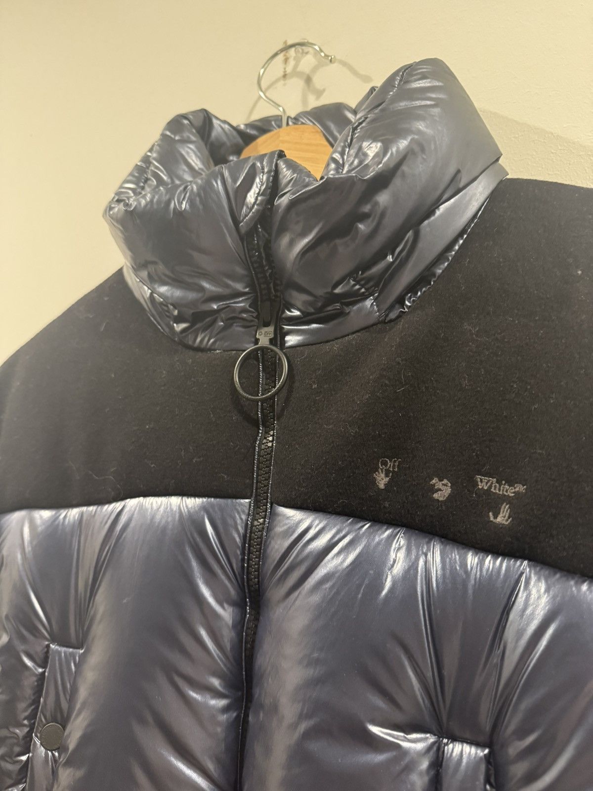 Off-White Off-White Metallic Puffer Jacket - Blue/Silver/Black - Small Size US S / EU 44-46 / 1 - 2 Thumbnail