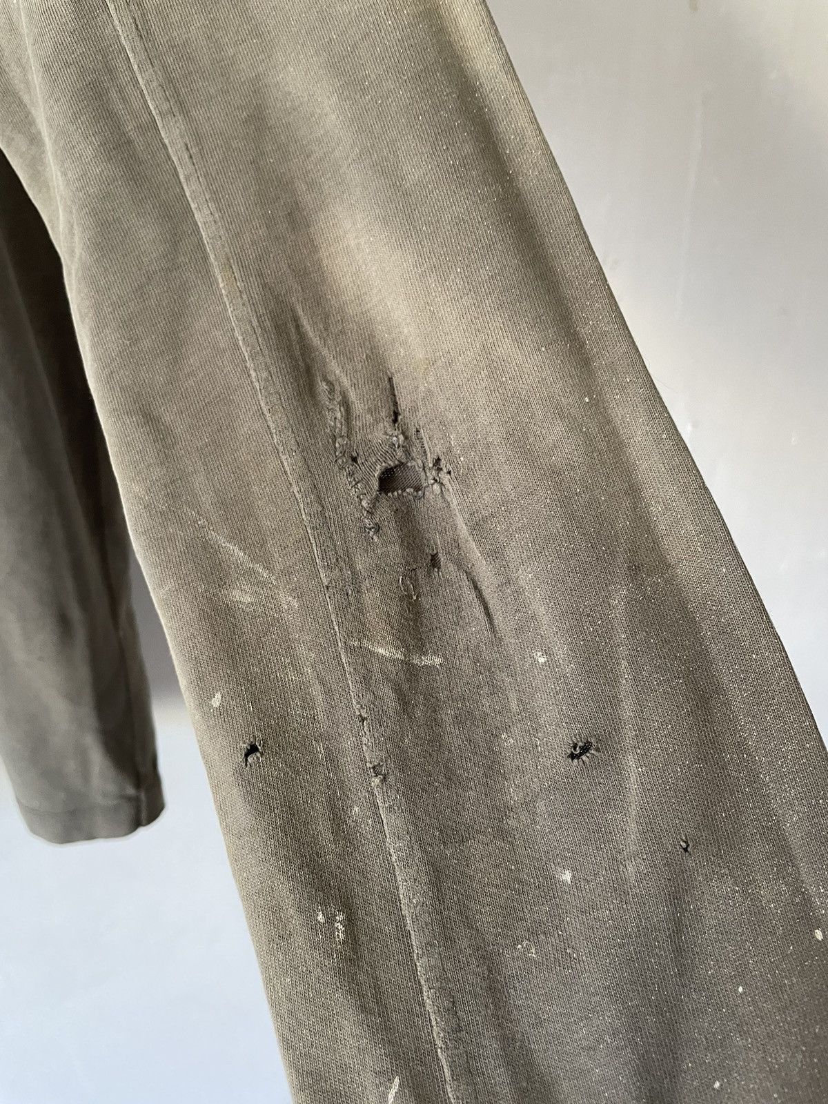 Vintage hand made trashed long sleeve khaki green faded Size US S / EU 44-46 / 1 - 4 Thumbnail