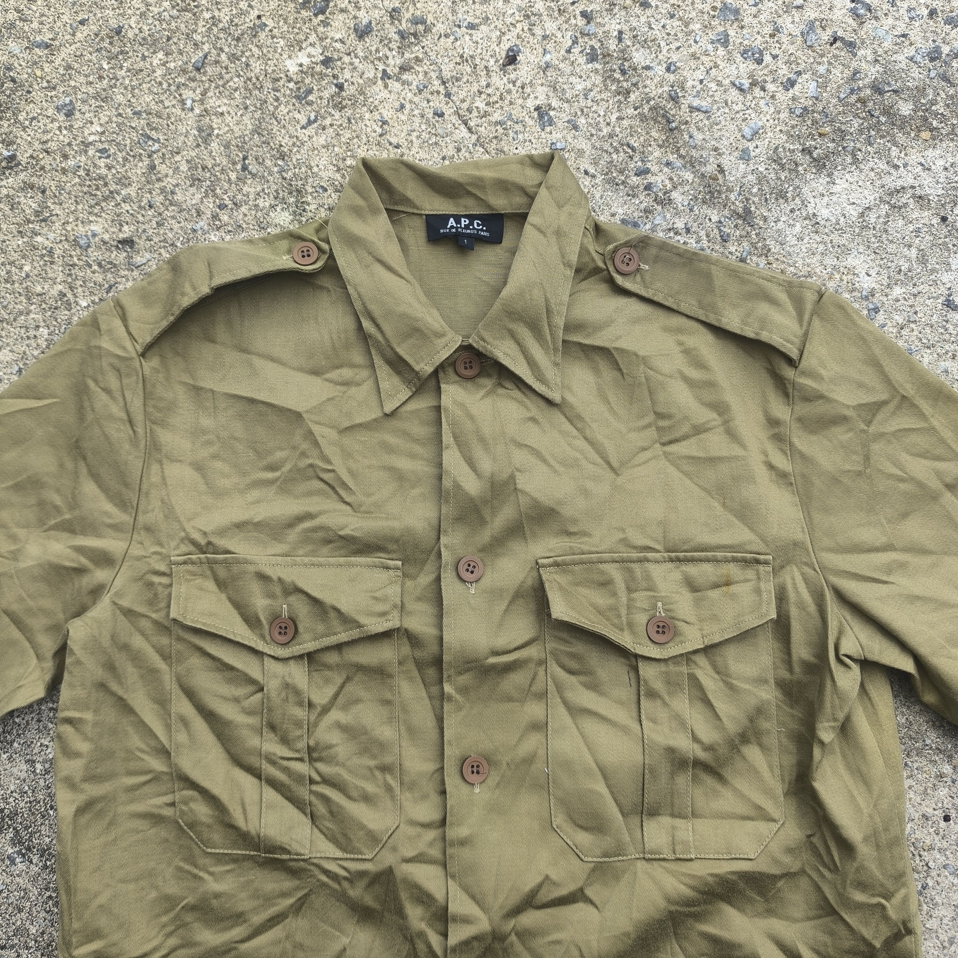 A.P.C. 90s vintage APC MILITARY SHIRT made in FRANCE Size US S / EU 44-46 / 1 - 2 Thumbnail