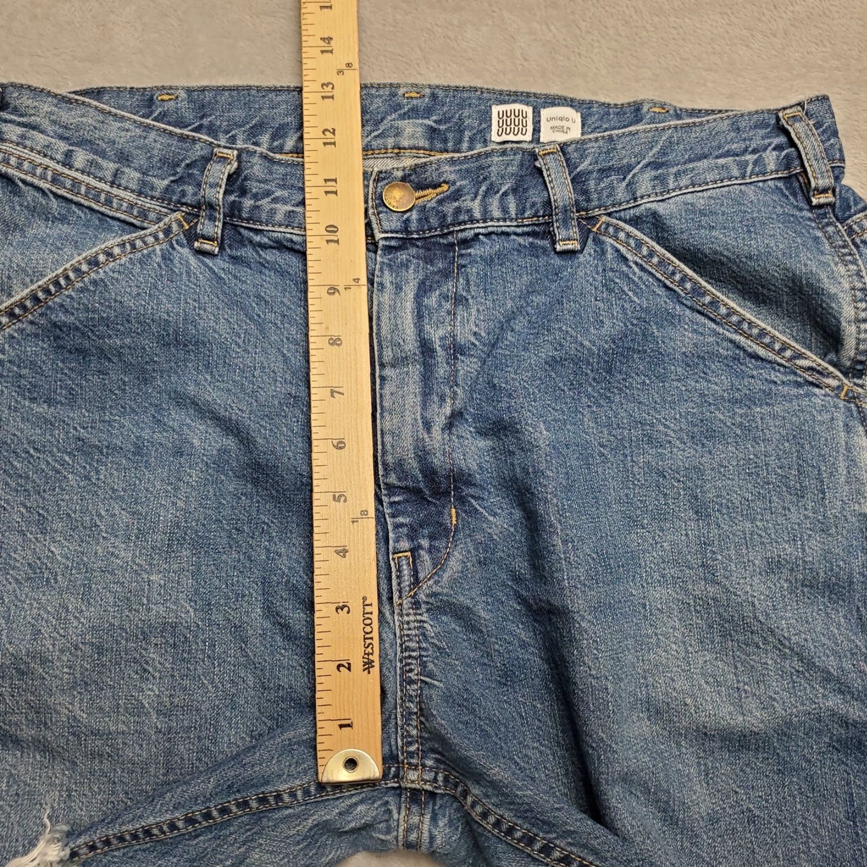 Uniqlo Uniqlo Shorts Womens 35x6 blue Denim Cutoff Flat Front Twill Jorts Pants Blackout? Size 24" / US 00 / IT 34 - 7 Thumbnail