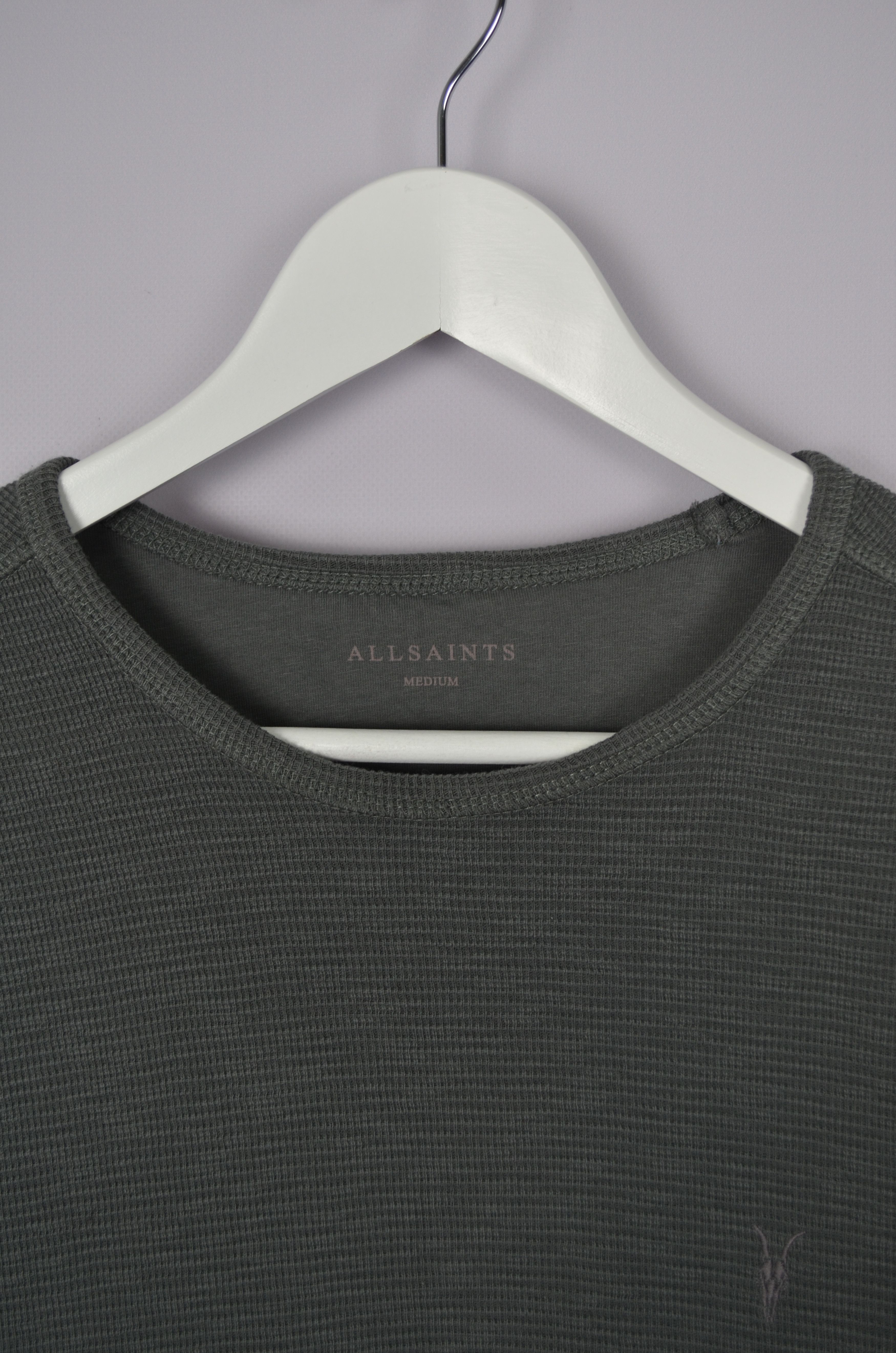Allsaints × Designer AllSaints Clash Longsleeve Waffle Crew Neck Jumper Khaki Size US M / EU 48-50 / 2 - 4 Thumbnail