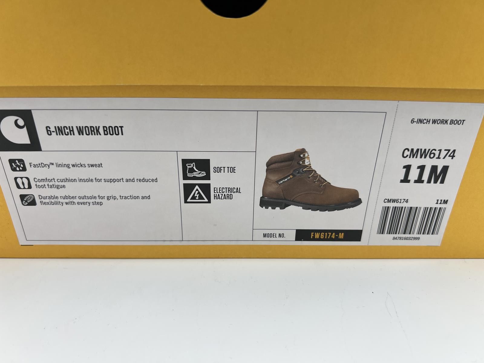 Carhartt Brand New! Carhartt Men's 6" Safety Toe Work Boot Size 11M Size US 11 / EU 44 - 2 Thumbnail