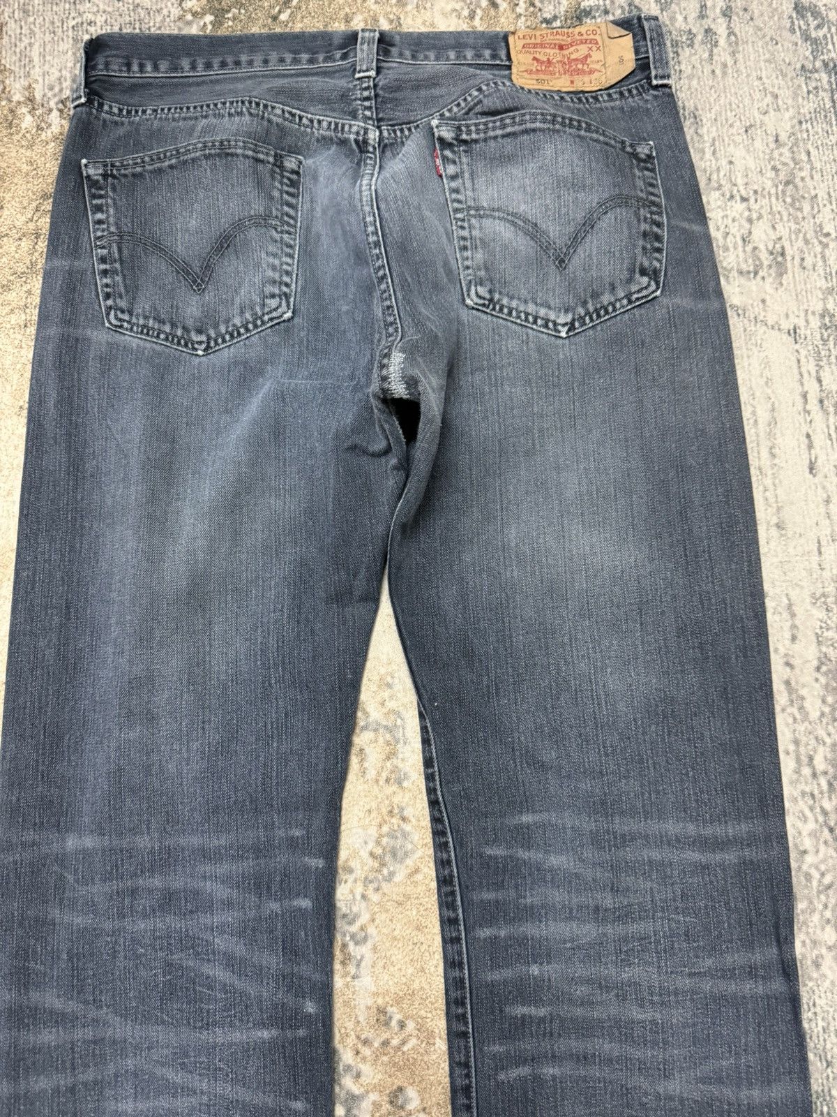 Levi's × Levi's Vintage Clothing × Vintage Vintage Levi’s 501 Distressed Blue Denim Jeans 34x35 Size US 34 / EU 50 - 8 Thumbnail