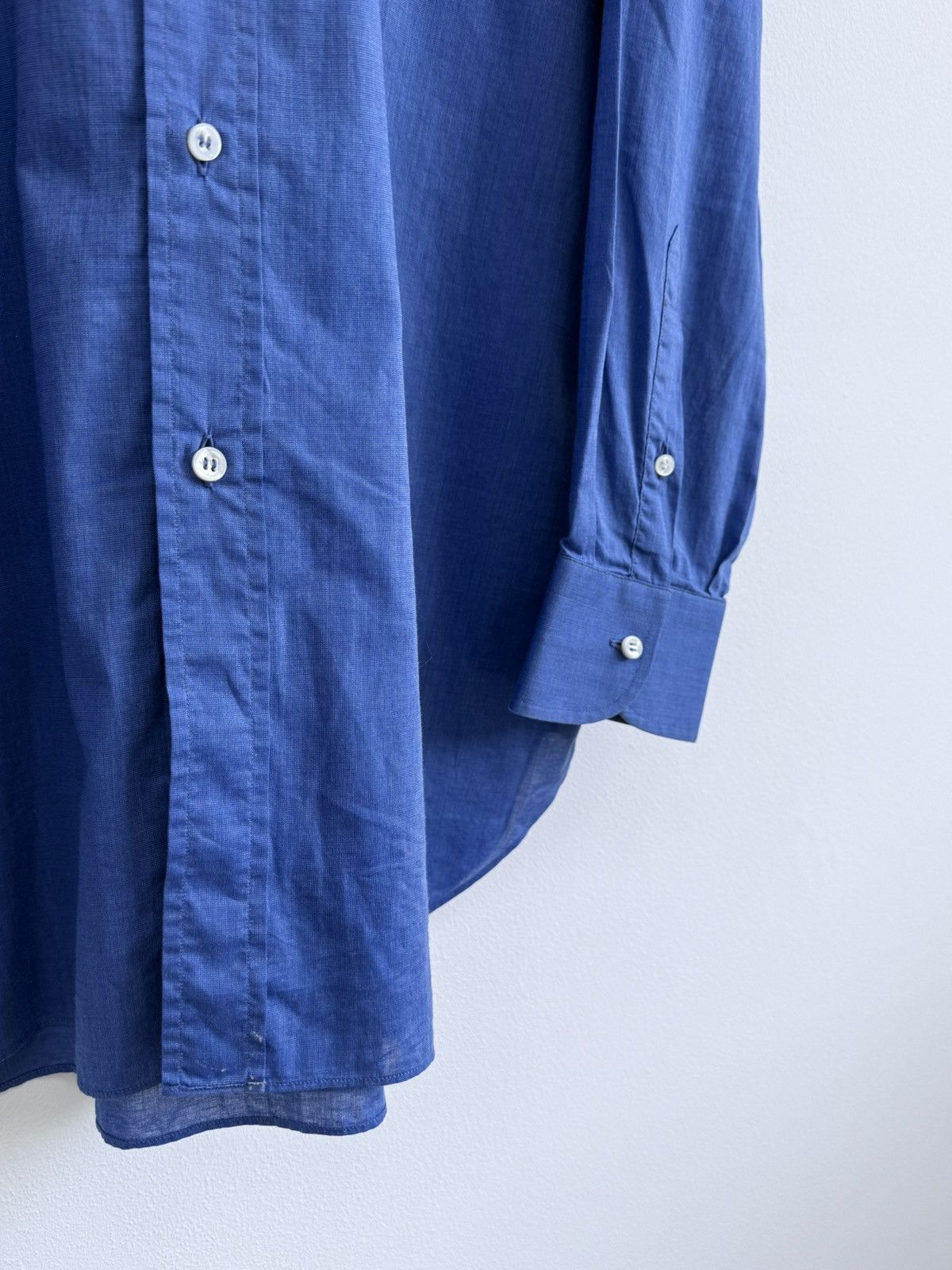 Brioni Brioni Blue Cotton Button Up Shirt Size US XL / EU 56 / 4 - 4 Thumbnail