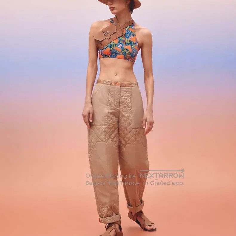 Hermes Hermes Khaki Diamond Zipper Casual Pants Size 42" / US 20 - 9 Thumbnail