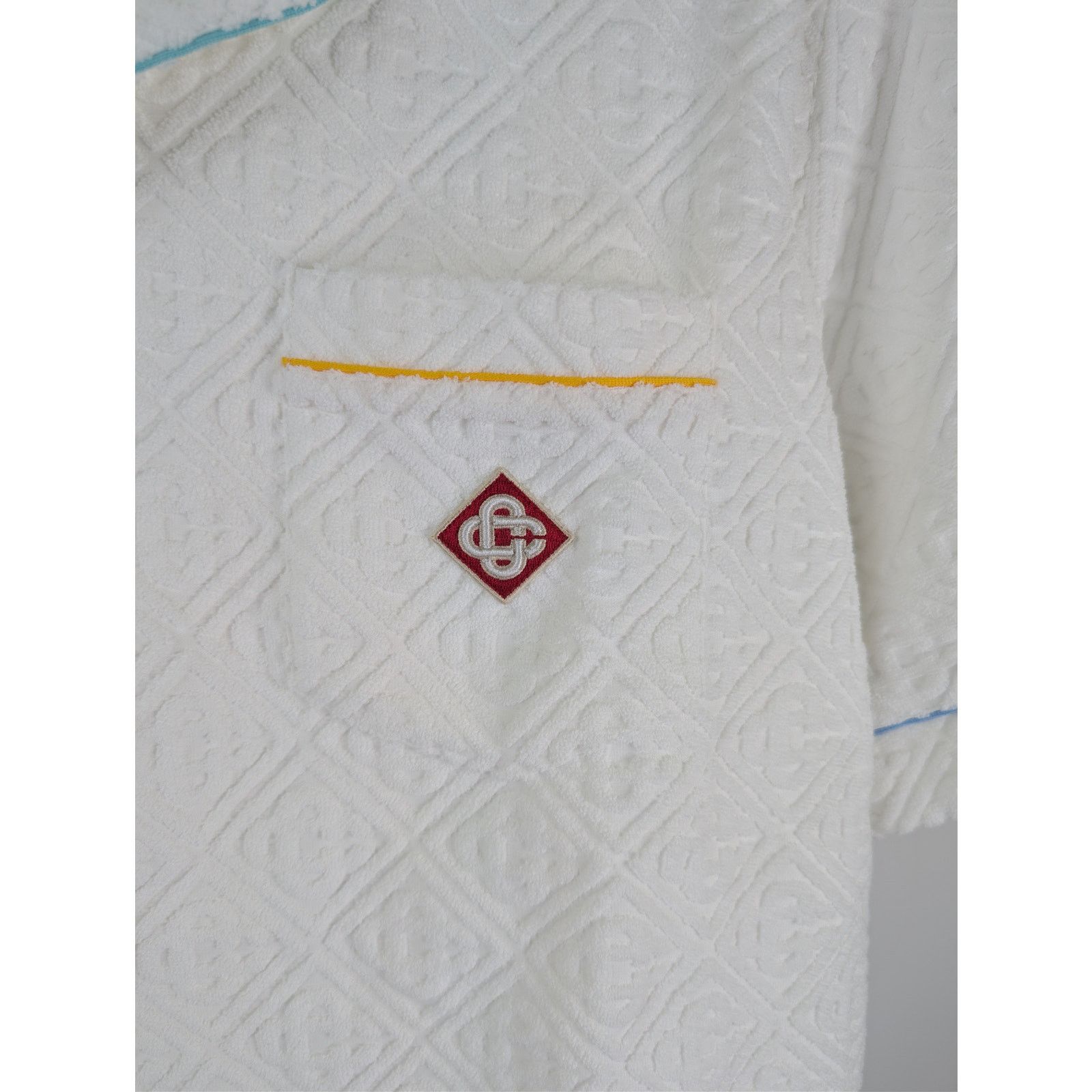Casablanca o1rshd1 Mens Monogram Towelling Collar Shirt in White Size US XXL / EU 58 / 5 - 8 Thumbnail