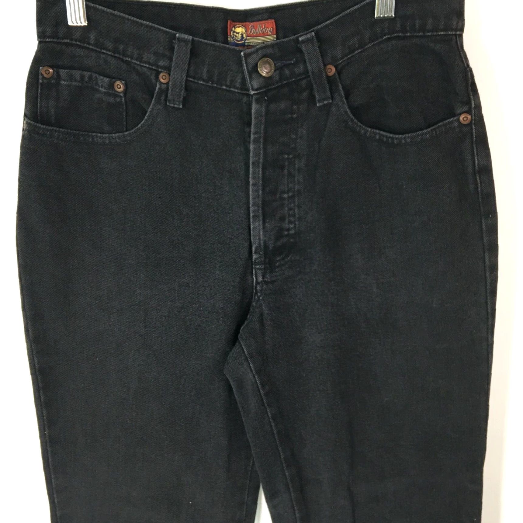 Denime VINTAGE Bulldog Women's Dark Wash Denim Jeans Size 7/8 Straight High Rise Blue 5-Pocket Casual Regular Fit Size 28" / US 6 / IT 42 - 3 Thumbnail