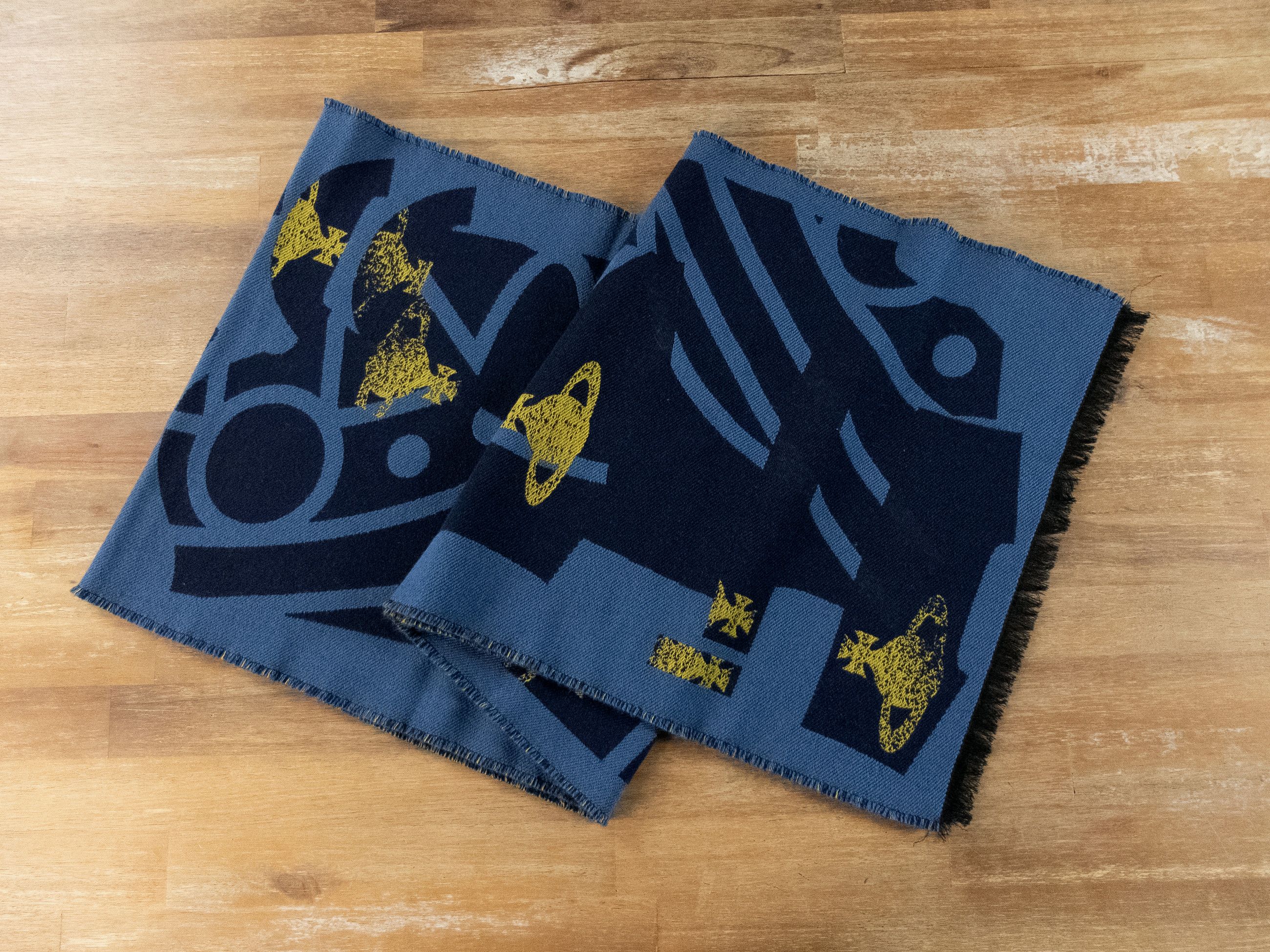 Vivienne Westwood VIVIENNE WESTWOOD blue polo orb logo motif wool scarf Size ONE SIZE - 10 Thumbnail
