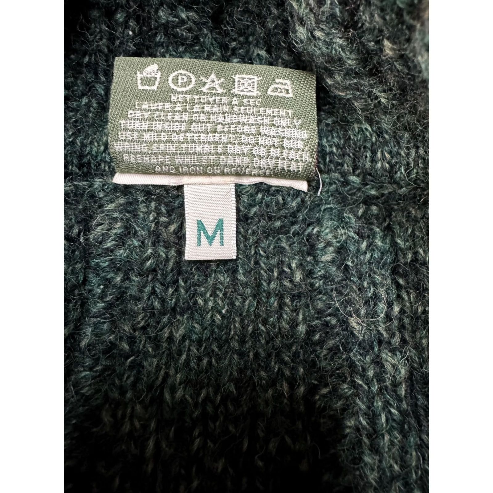 Vintage Carraig Donn Sweater Womens Medium Green Aran Cable Knit Ireland Wool Size M / US 6-8 / IT 42-44 - 4 Thumbnail