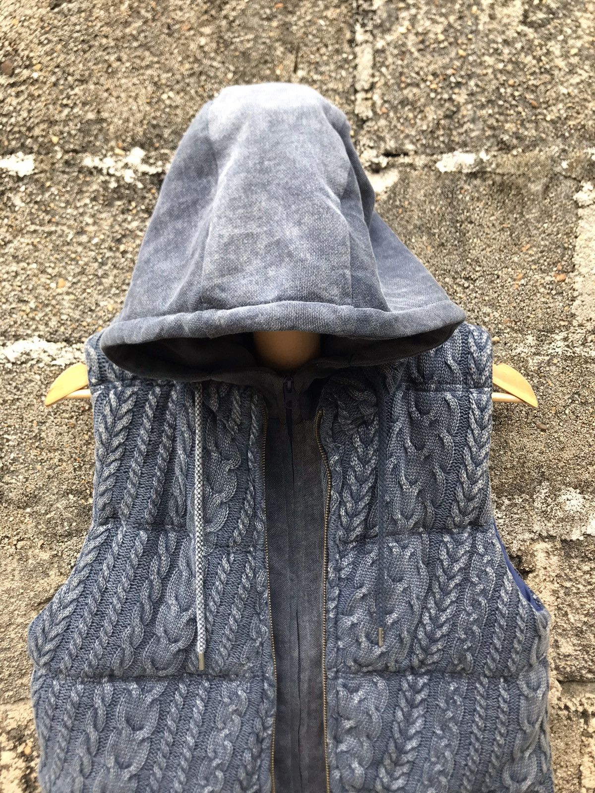 Indigo × Japanese Brand 🔥Real Masters Knit Puffer Hoodie Indigo Vest Size US M / EU 48-50 / 2 - 6 Thumbnail