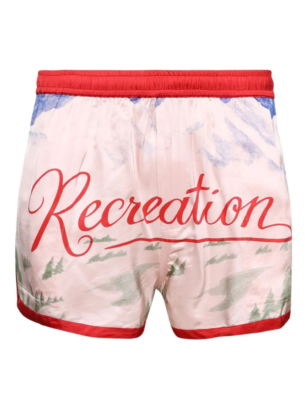 Bode o1mle0226 Postcard Gym Shorts in Pink Size US 34 / EU 50 - 1 Thumbnail
