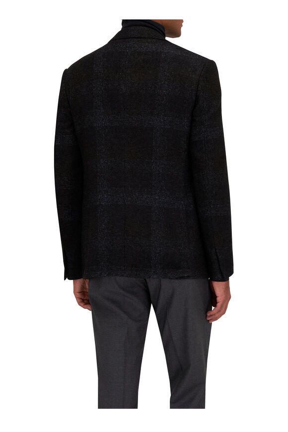 Z Zegna o1mtch0225 Tonal Plaid Sportcoat in Chocolate/Blue Size US XL / EU 56 / 4 - 4 Thumbnail