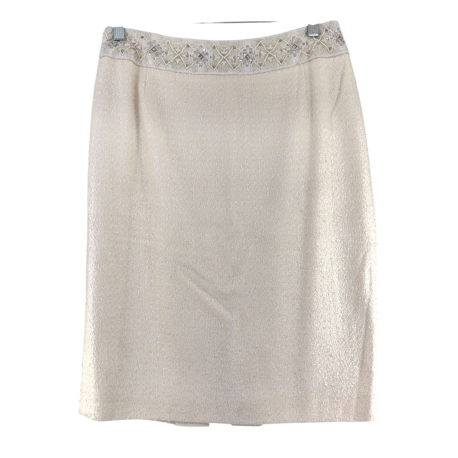 Escada Escada Size 38 US M Skirt Pencil Beaded Silk Wool TINY FLAW Size 29" - 1 Thumbnail