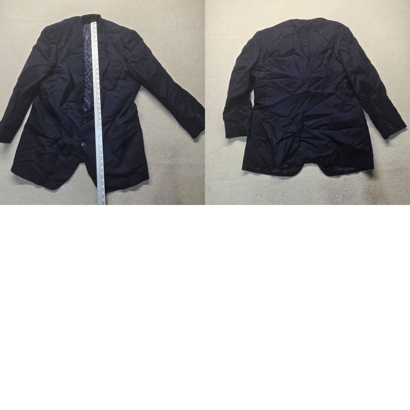 Vintage Heavy Navy Blue Suit Jacket Regular Coat Adult Men's Size 40 Size 40R - 8 Thumbnail