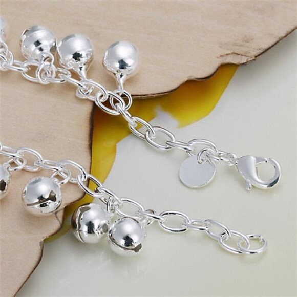 Other Women’s Silver Beaded Charm Bracelet 8" Lobster Clasp Size ONE SIZE - 3 Thumbnail