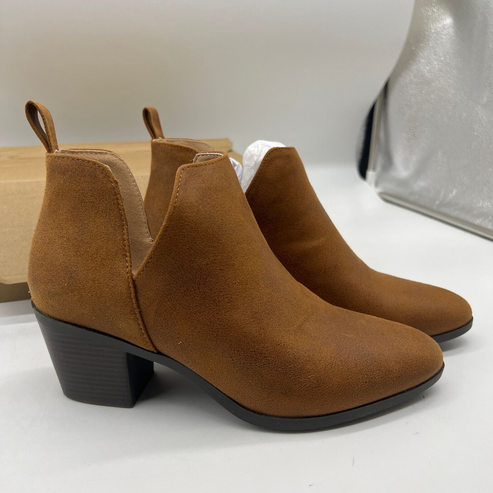 Other Journee Collection Womens Ankle Heel Booties Brown Size 8WD Size US 8 / IT 38 - 1 Thumbnail