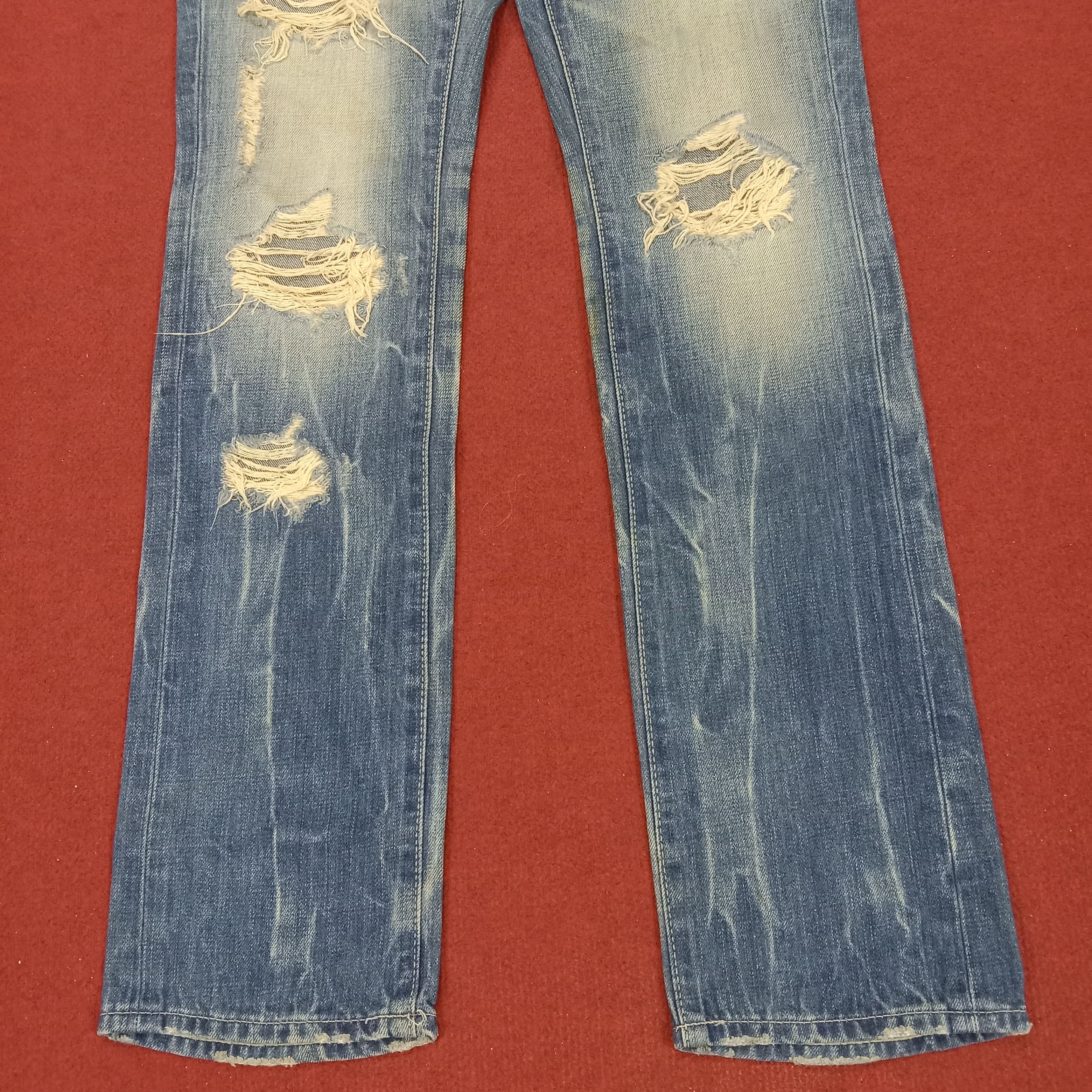 Vanquish Vanquish Gold Distressed Jeans Rock Punk Style Size 31" - 3 Thumbnail