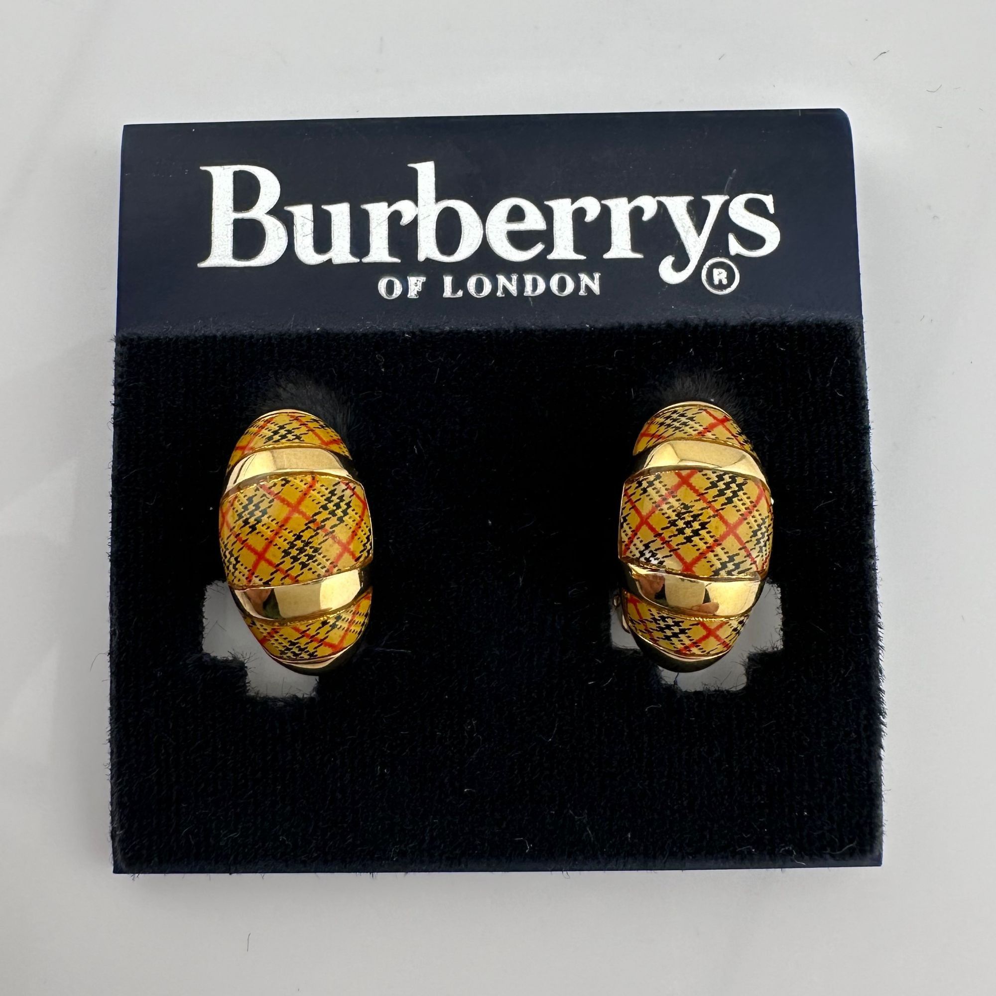 Burberry Burberrys of London Nova Check Clip On Earrings with Branded Size ONE SIZE - 1 Thumbnail