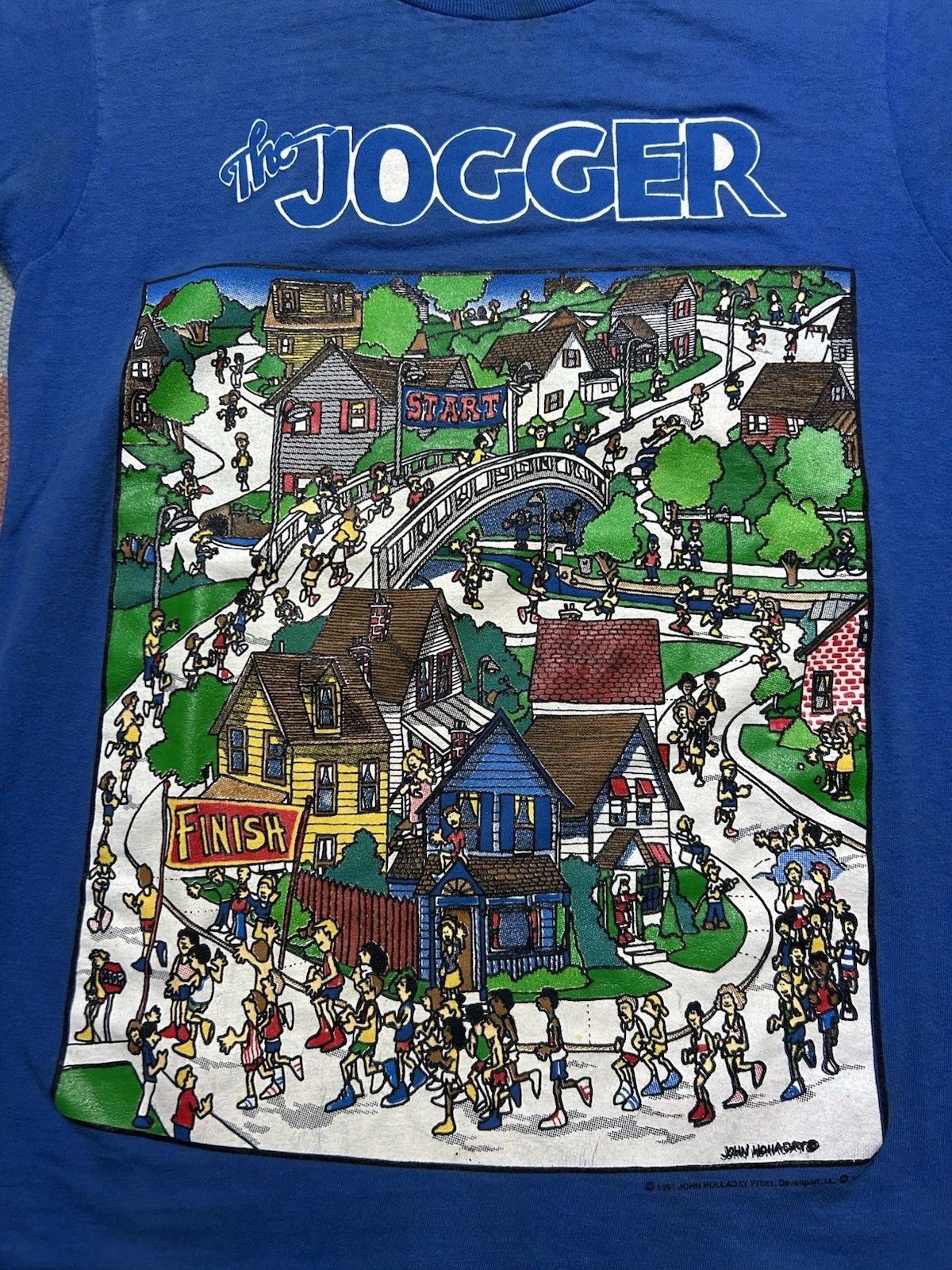 Vintage Vtg 90s t shirt the jogger John Holladay cartoon running M Size US M / EU 48-50 / 2 - 2 Thumbnail